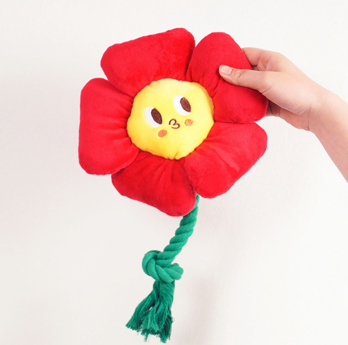 Smiley Flower Plush Dog Toys