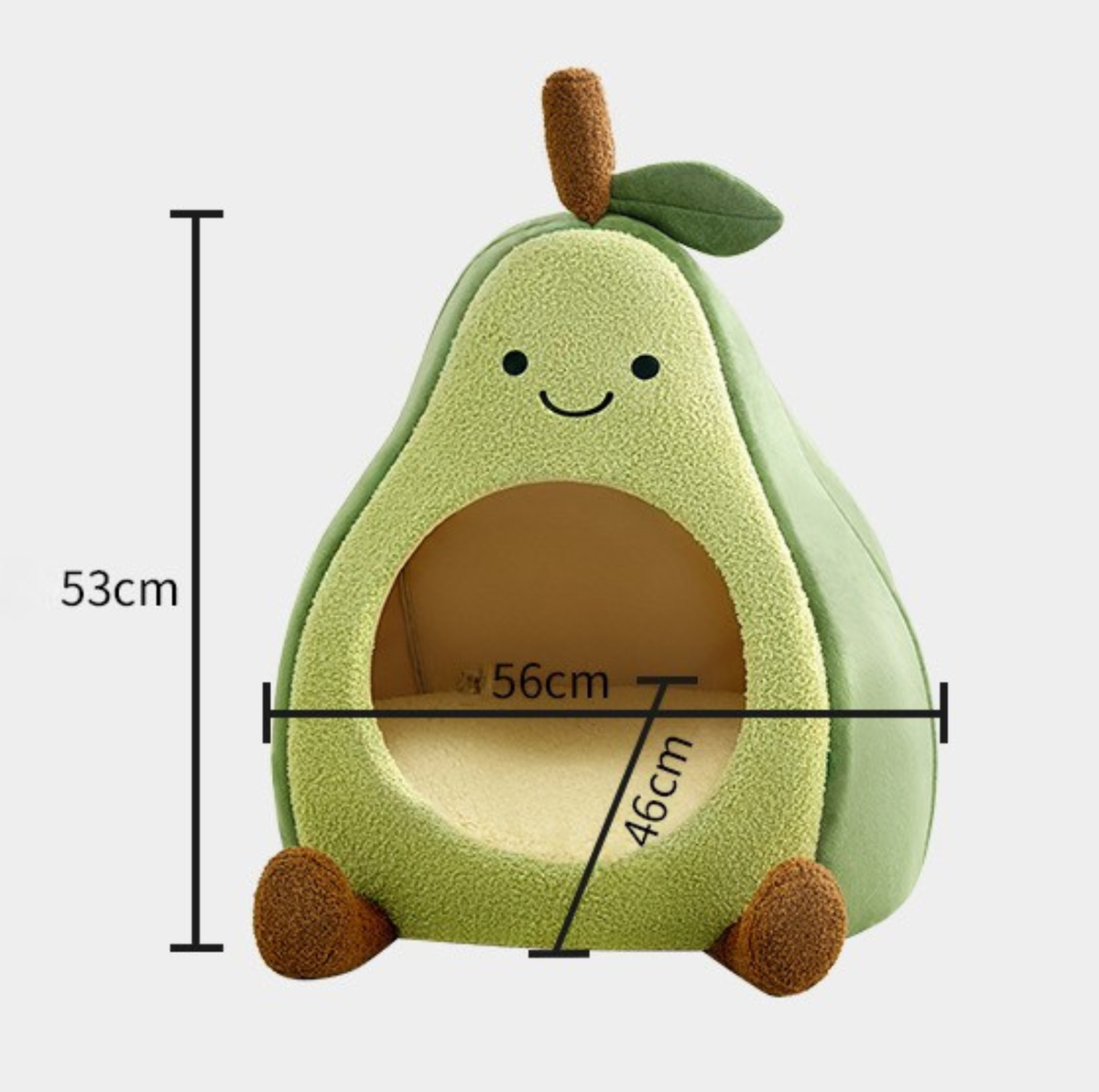 Avocado Enclosed Cat Bed with Double-Sided Cushion