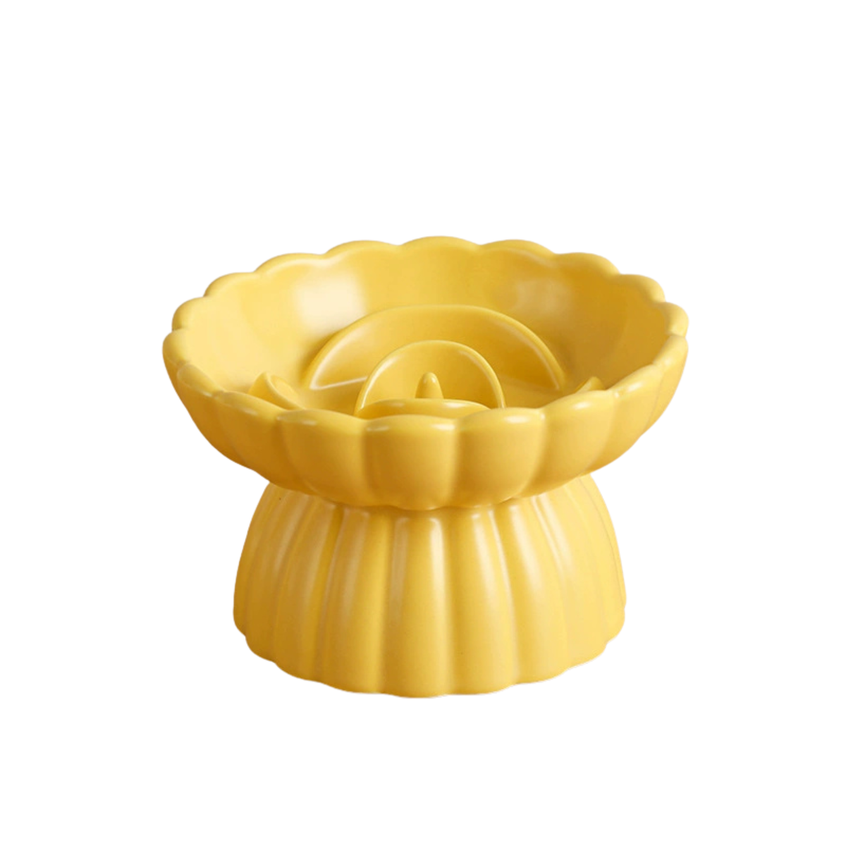 Rosette Ceramic Slow Feeder Pet Bowl