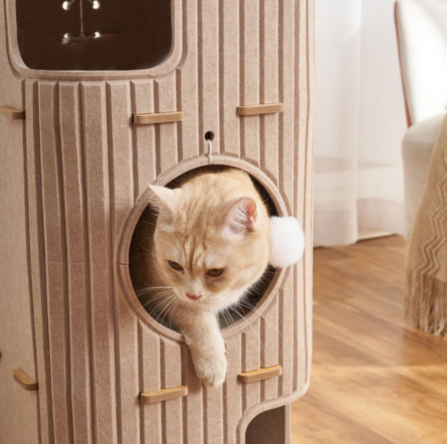 Three-Tier Felt Cat Climbing Tower