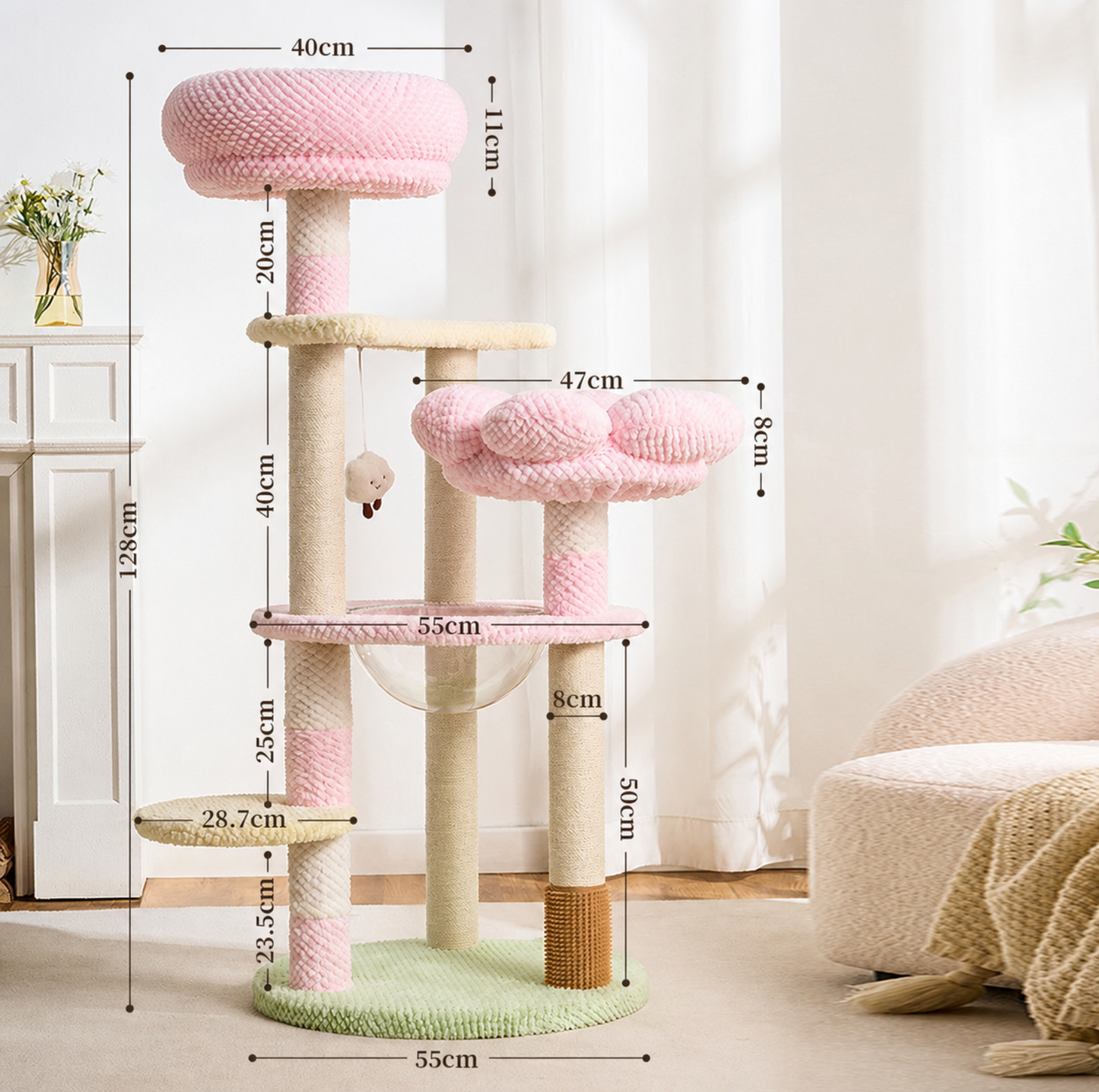 Blush Bloom Multi-Platform Cat Tree