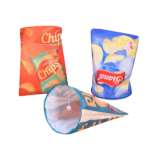 ”Crispy Chips Bag” Crinkle Cat Tunnel