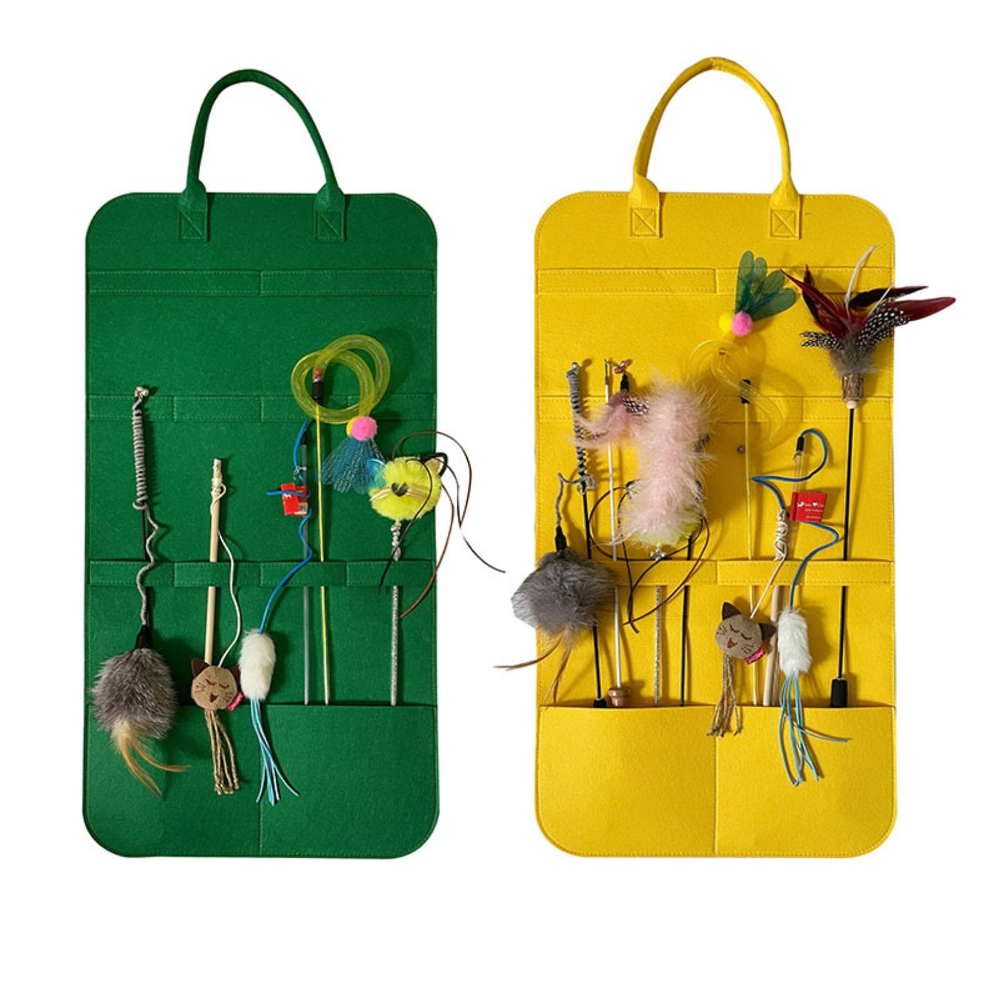 Cat Toy & Accessory Storage Felt Bag – Wall-Hanging Organiser (Toys not included)