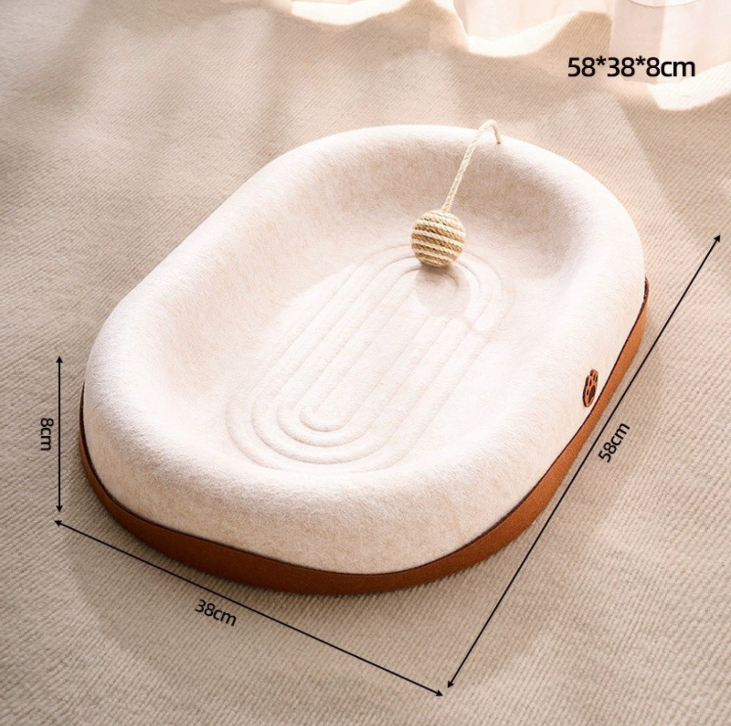 Oval Felt Cat Scratching Bed – Dual-Use Lounger & Claw Care Nest