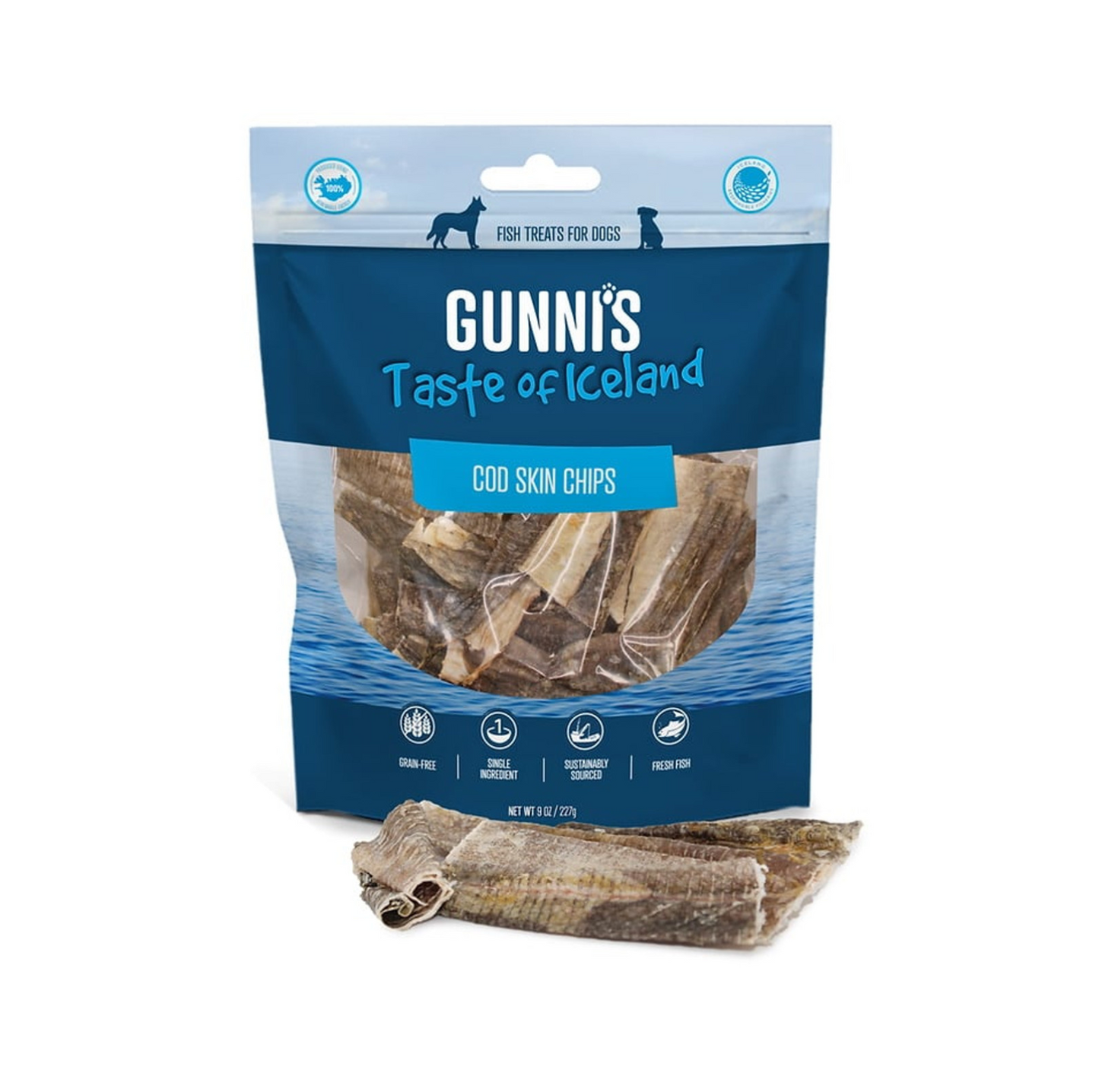 GUNNI'S Cod Skin Chips Dog Treats-255g