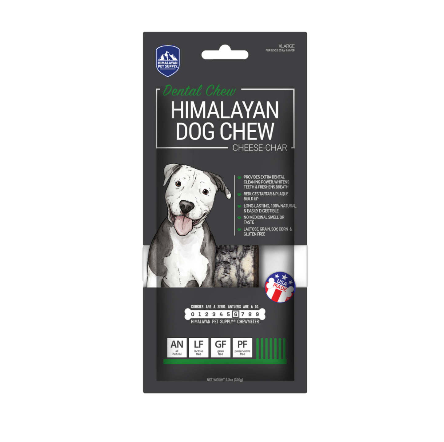 Himalayan Dog Chew Cheese Char with Activated Charcoal XLarge - With Hard Cheese