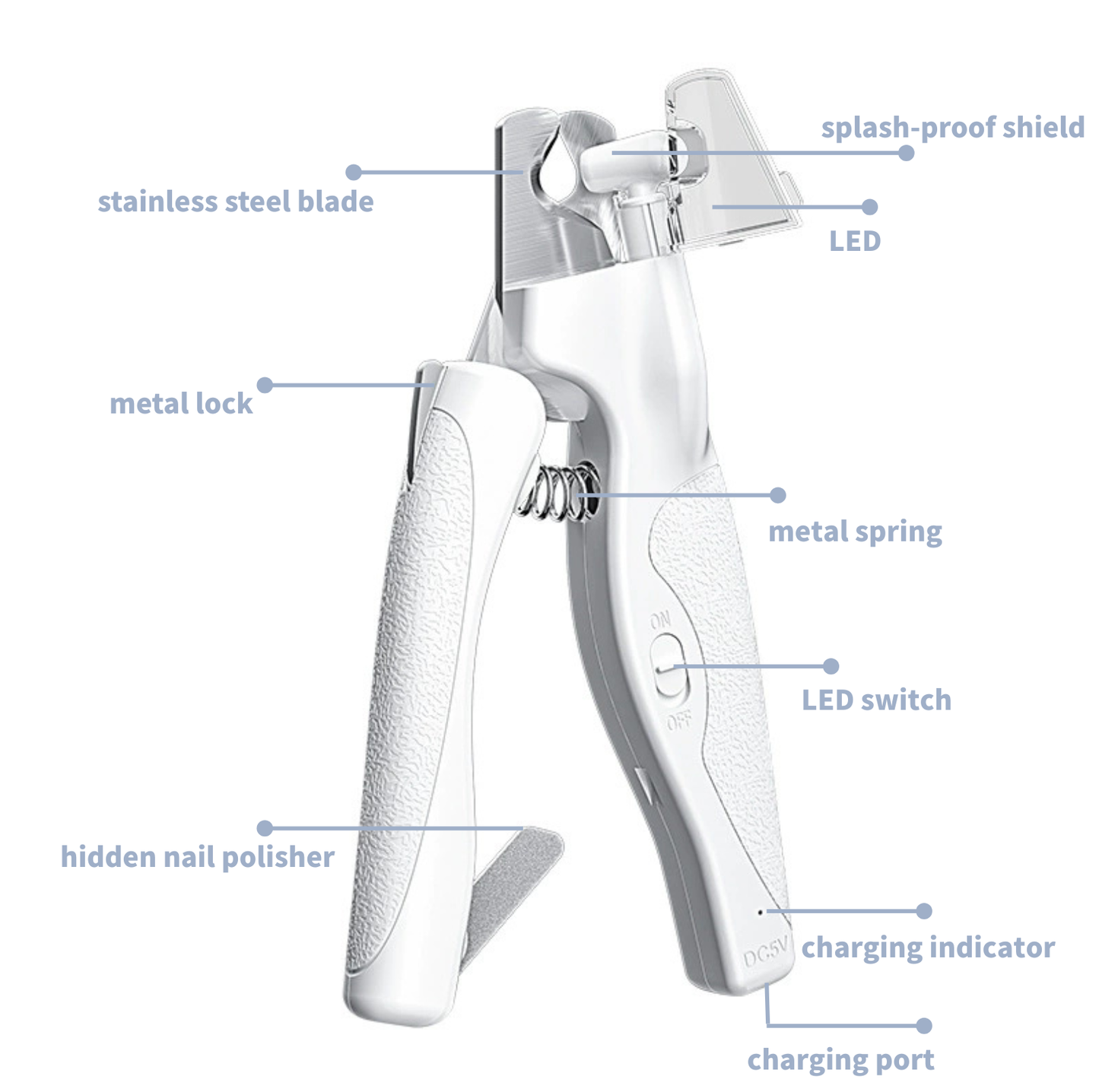 Rechargeable LED Pet Nail Clipper (USB Type-C )