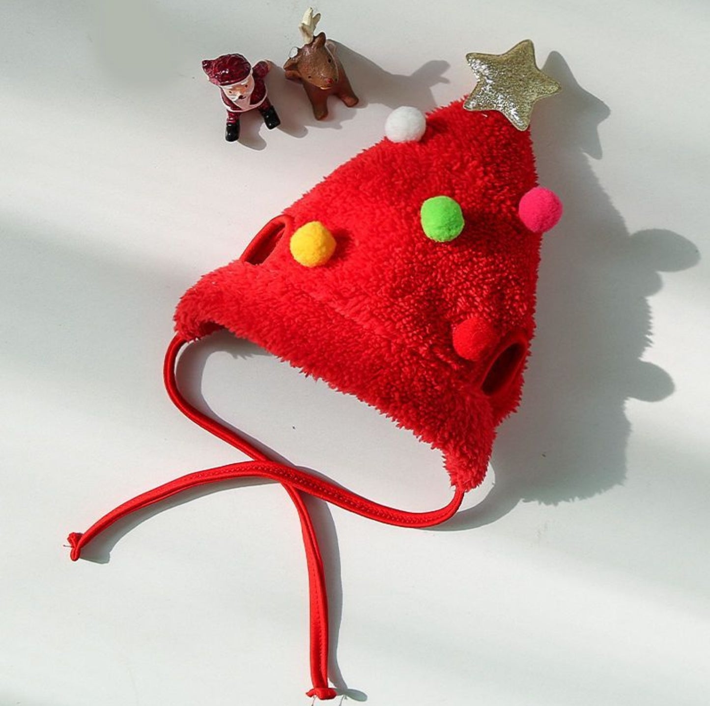 Christmas Vibe Cotton Pet Hats: Festive Accessories in Red & Green
