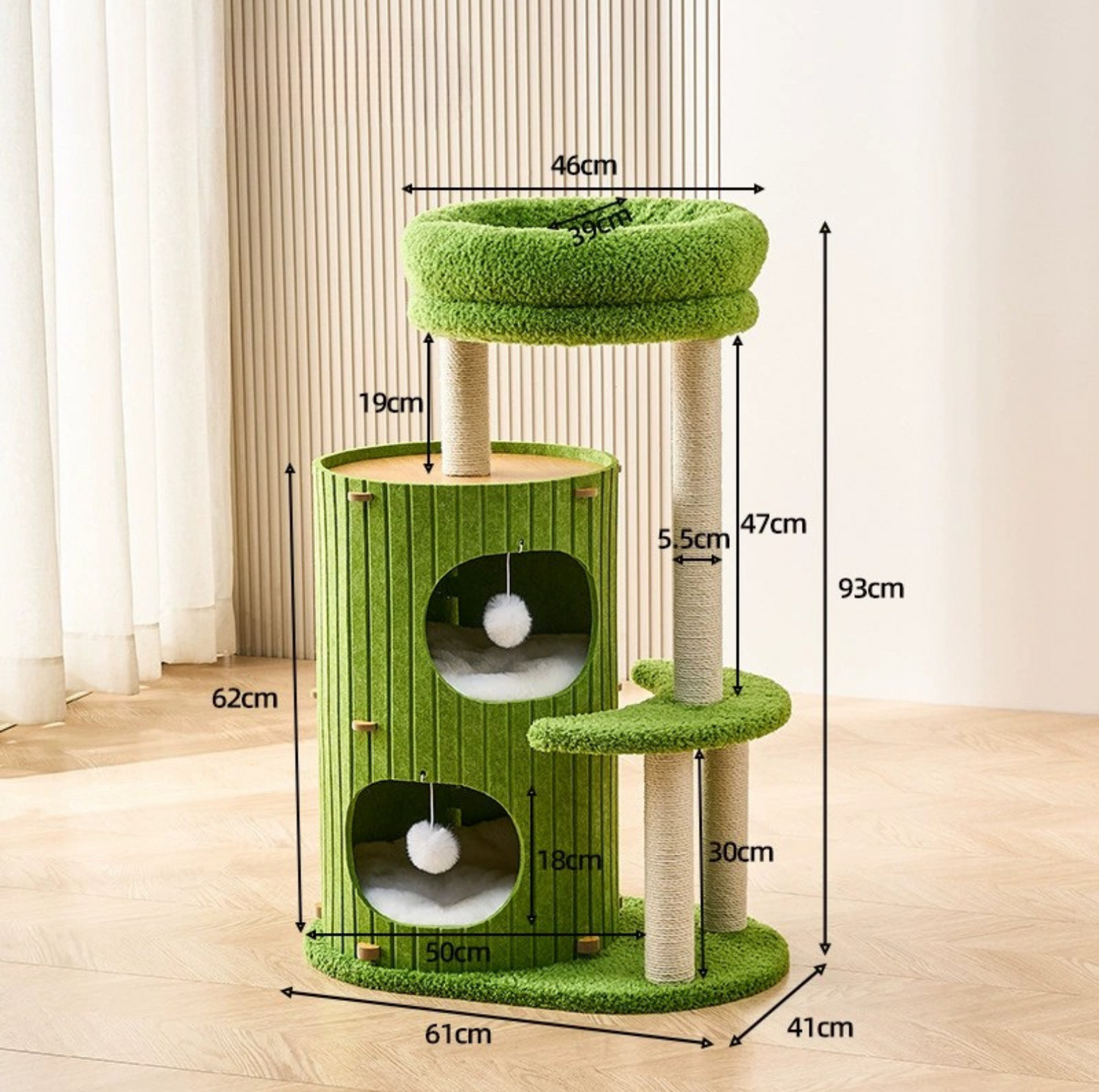5-Level Felt Cat Tower with Sisal Posts – Cosy & Multi-Cat Friendly