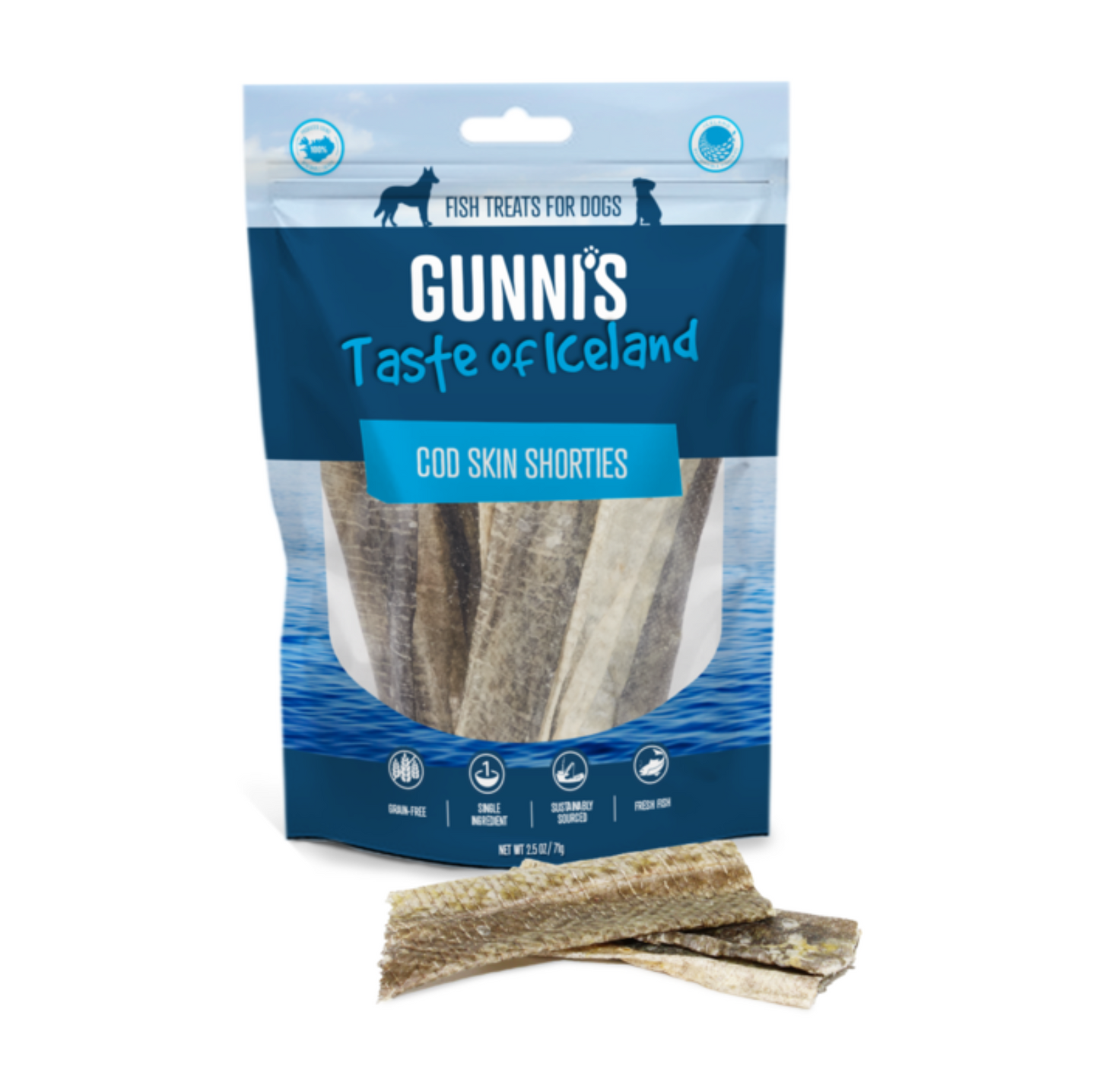 GUNNI'S Cod Skin Shorties Dog Treats-71g