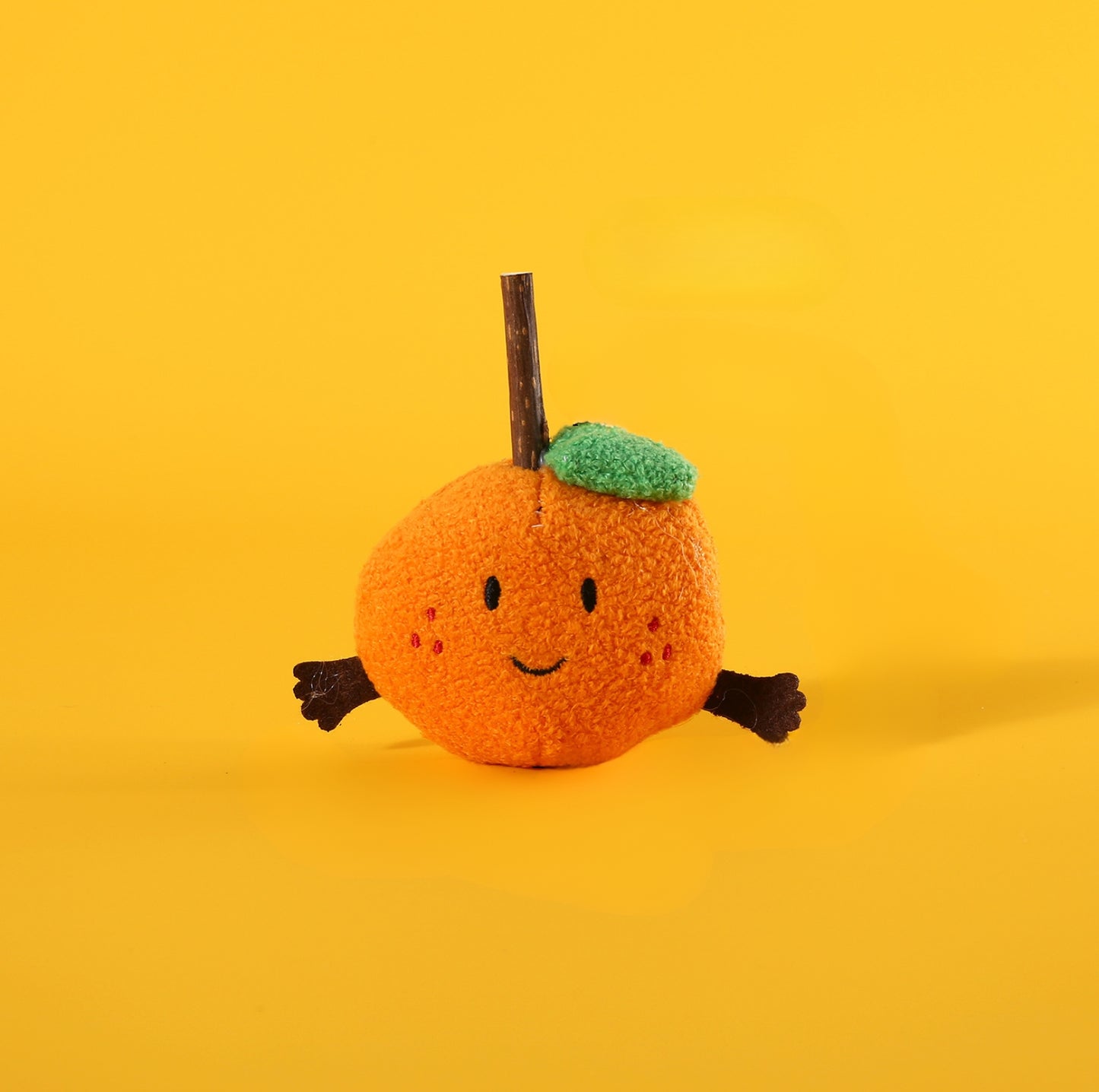 Orange Plush Cat Chew Toy with Natural Silvervine