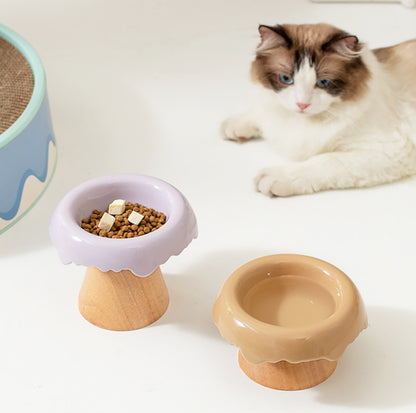 Ice Cream Styled Detatchable Lead-Free Ceramic Pet Food Bowls