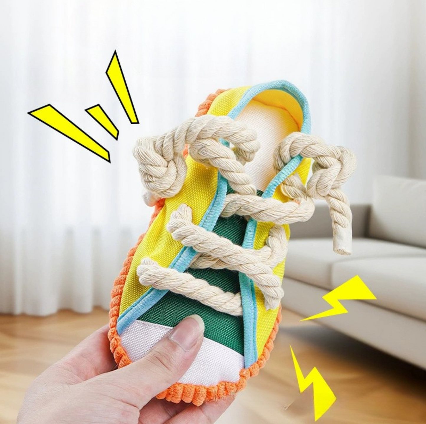 Shoe Chew Toy – Squeaky Tug & Teething Fun for Dogs