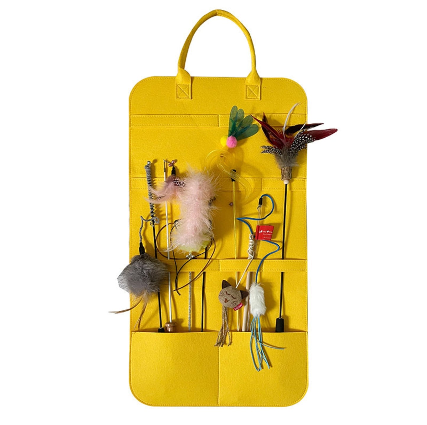 Cat Toy & Accessory Storage Felt Bag – Wall-Hanging Organiser (Toys not included)