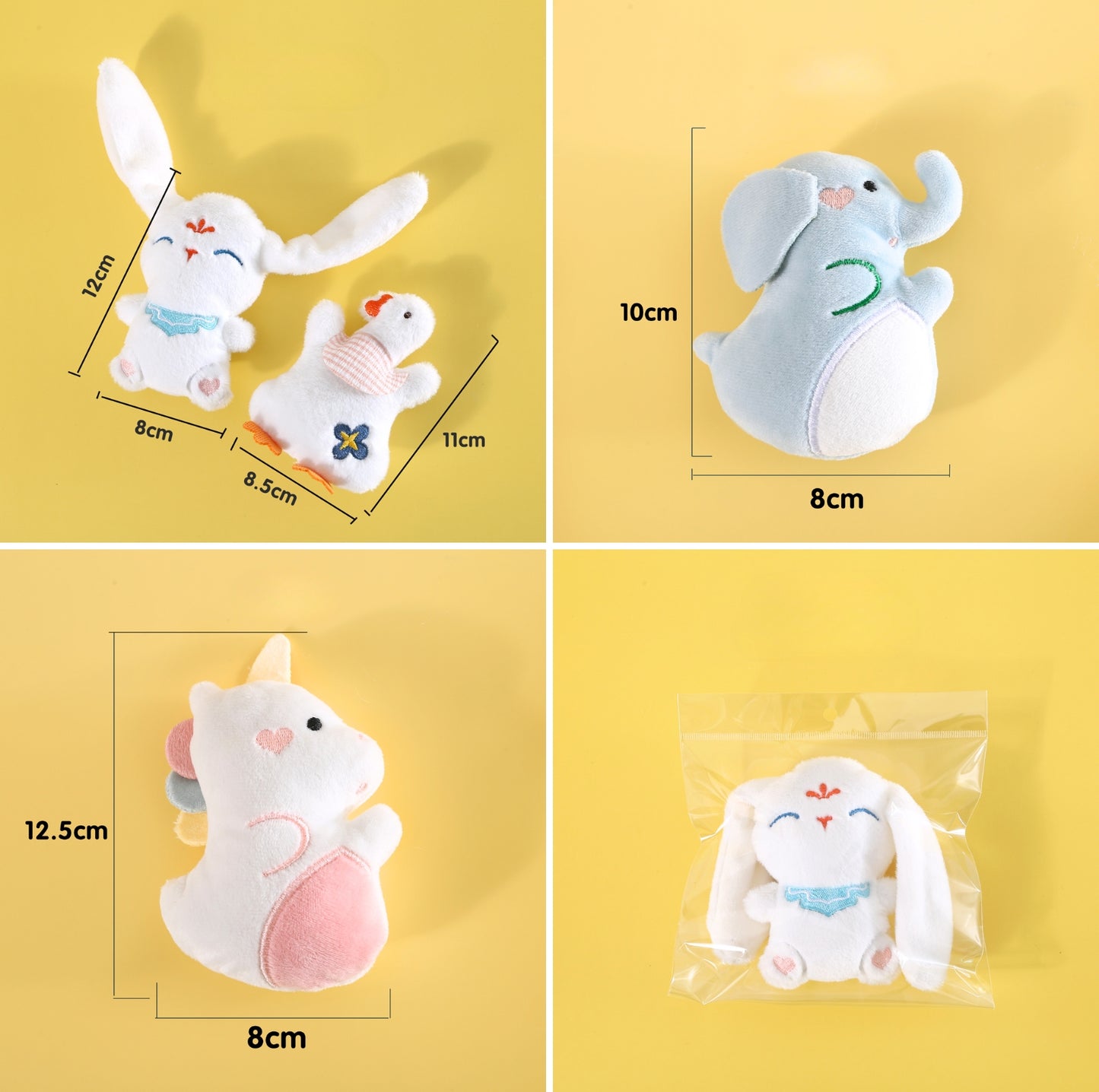Plush Cartoon Cat Toy with Catnip – Soft, Fun & Irresistible
