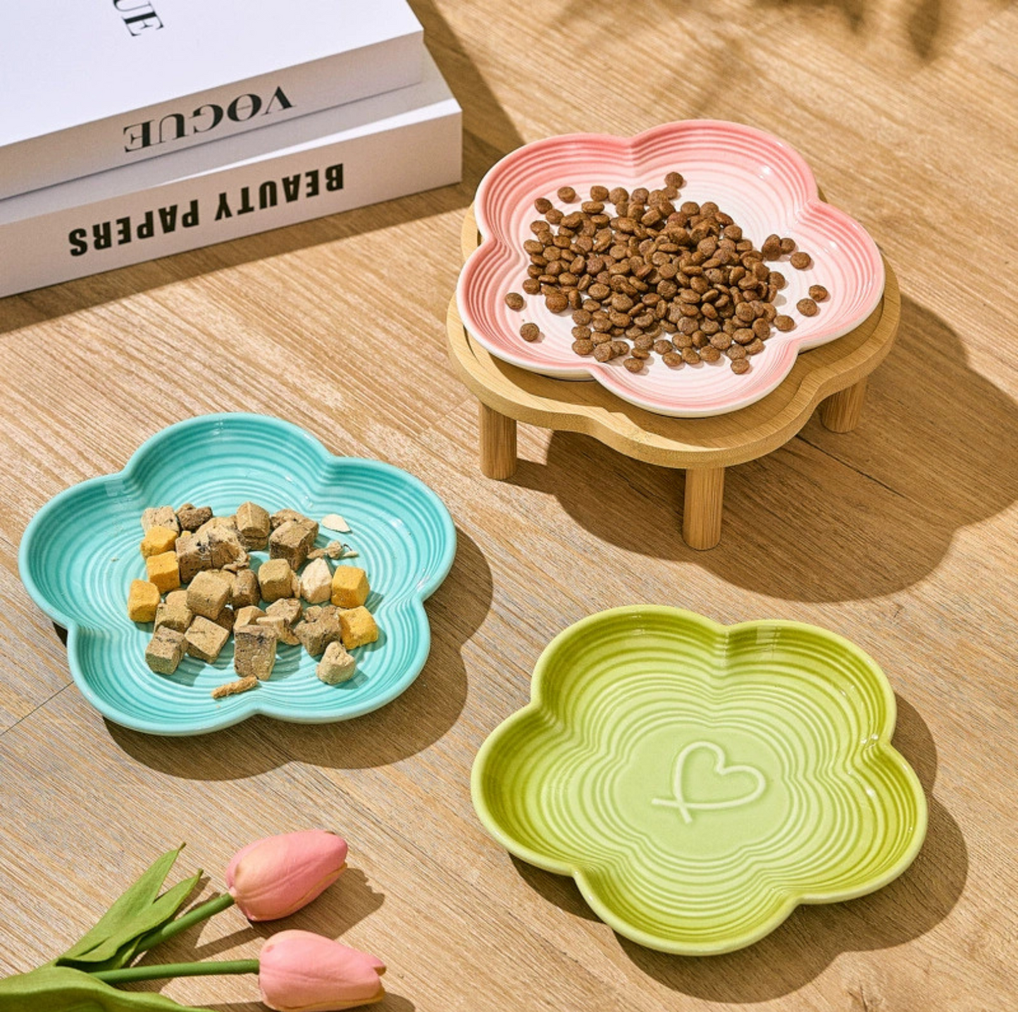 Flower-Shaped Ceramic Pet Bow