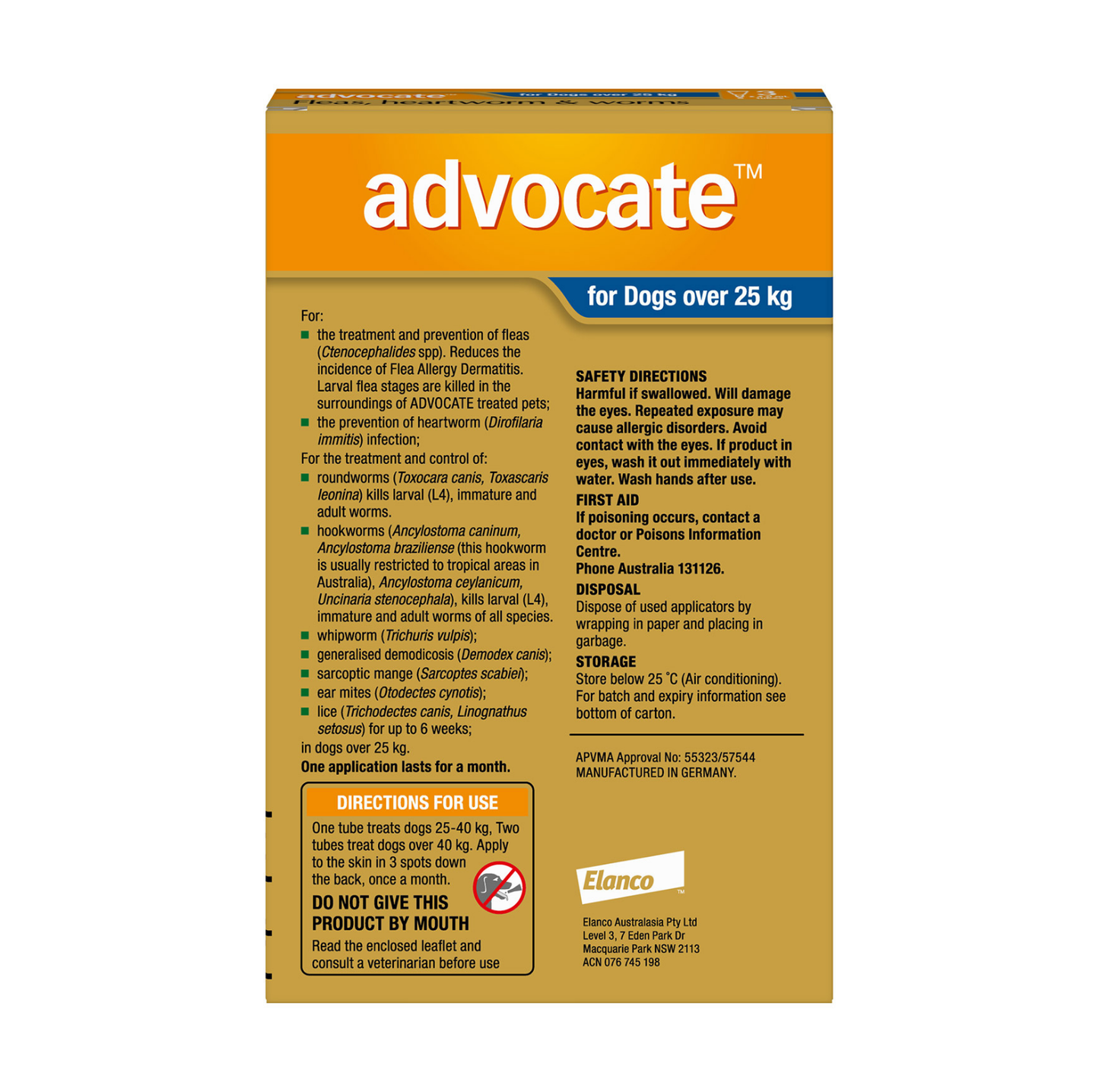 Advocate over 25kg Dog Spot-on Flea & Worming Treatment