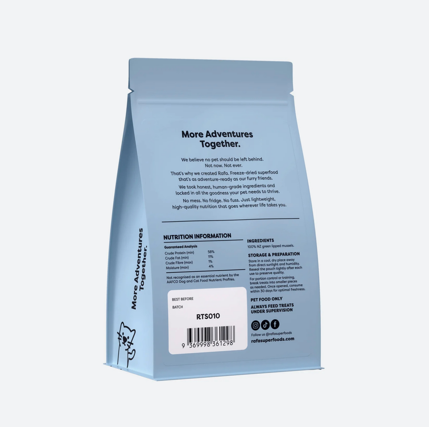 RAFA Raw Freeze-Dried Treats | Human-Grade Green Lipped Mussels