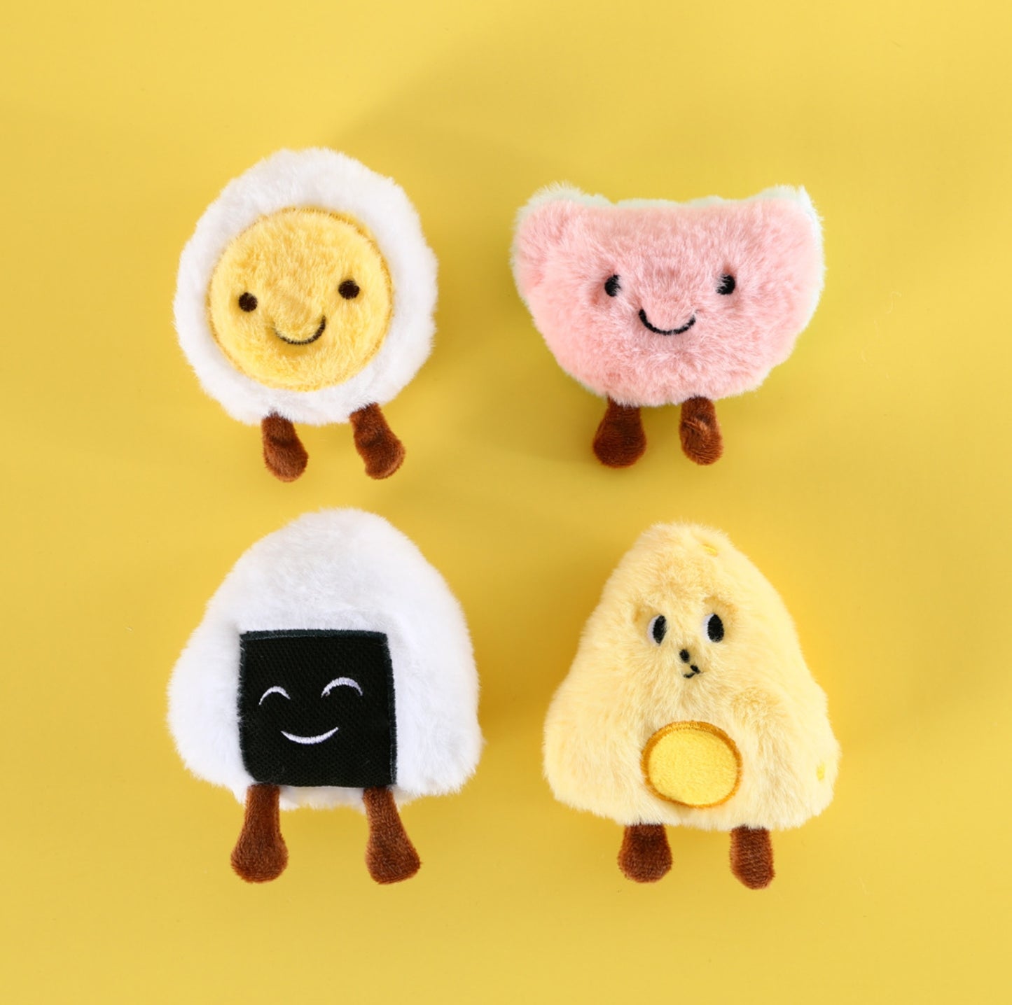 Adorable Food Bento Plush Cat Toy Set of 4 – Catnip & Bell-Infused