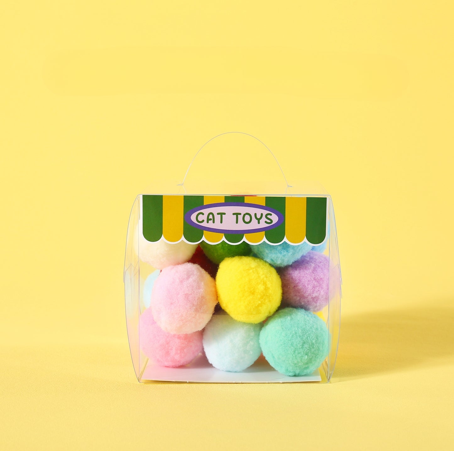 20-Pack Colourful Plush Pompom Cat Toy Balls