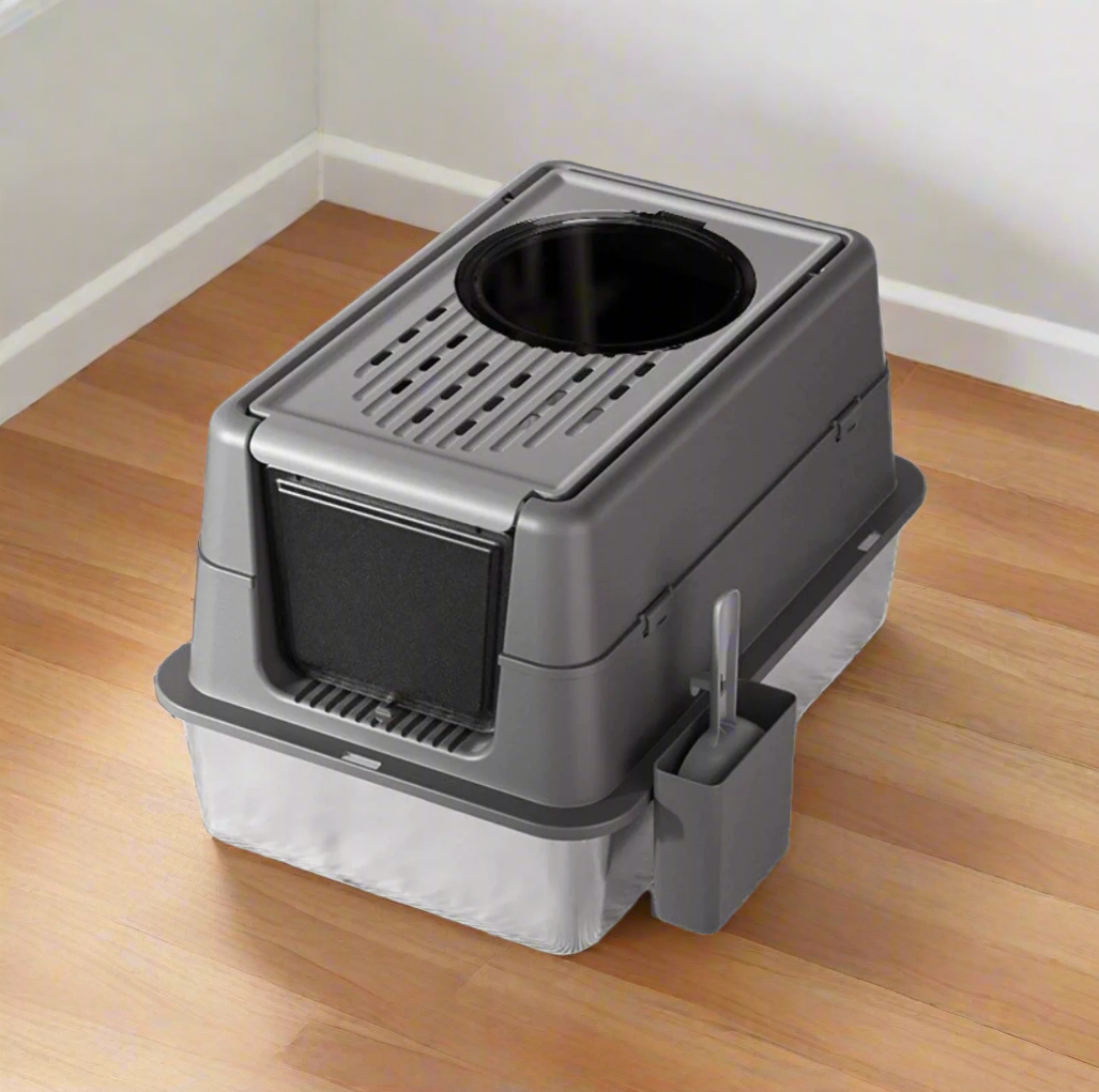 Enclosed Stainless Steel Cat Litter Box