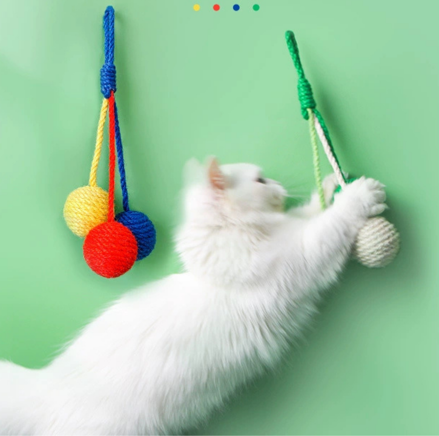 Colourful Sisal Hanging Cat Toy Ball