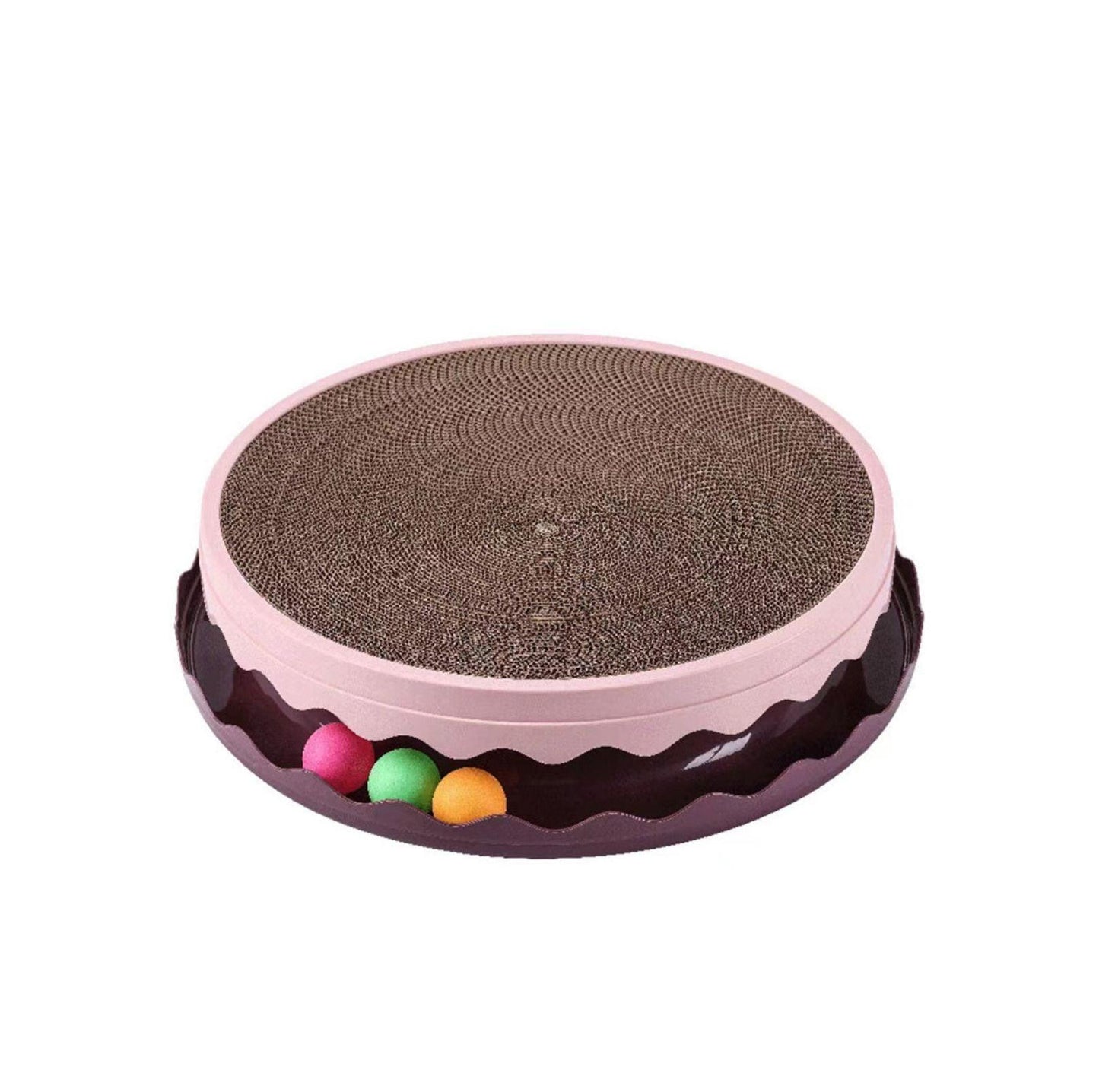 Double-Layer Rotating Cat Scratcher with Trackballs & Detachable Core