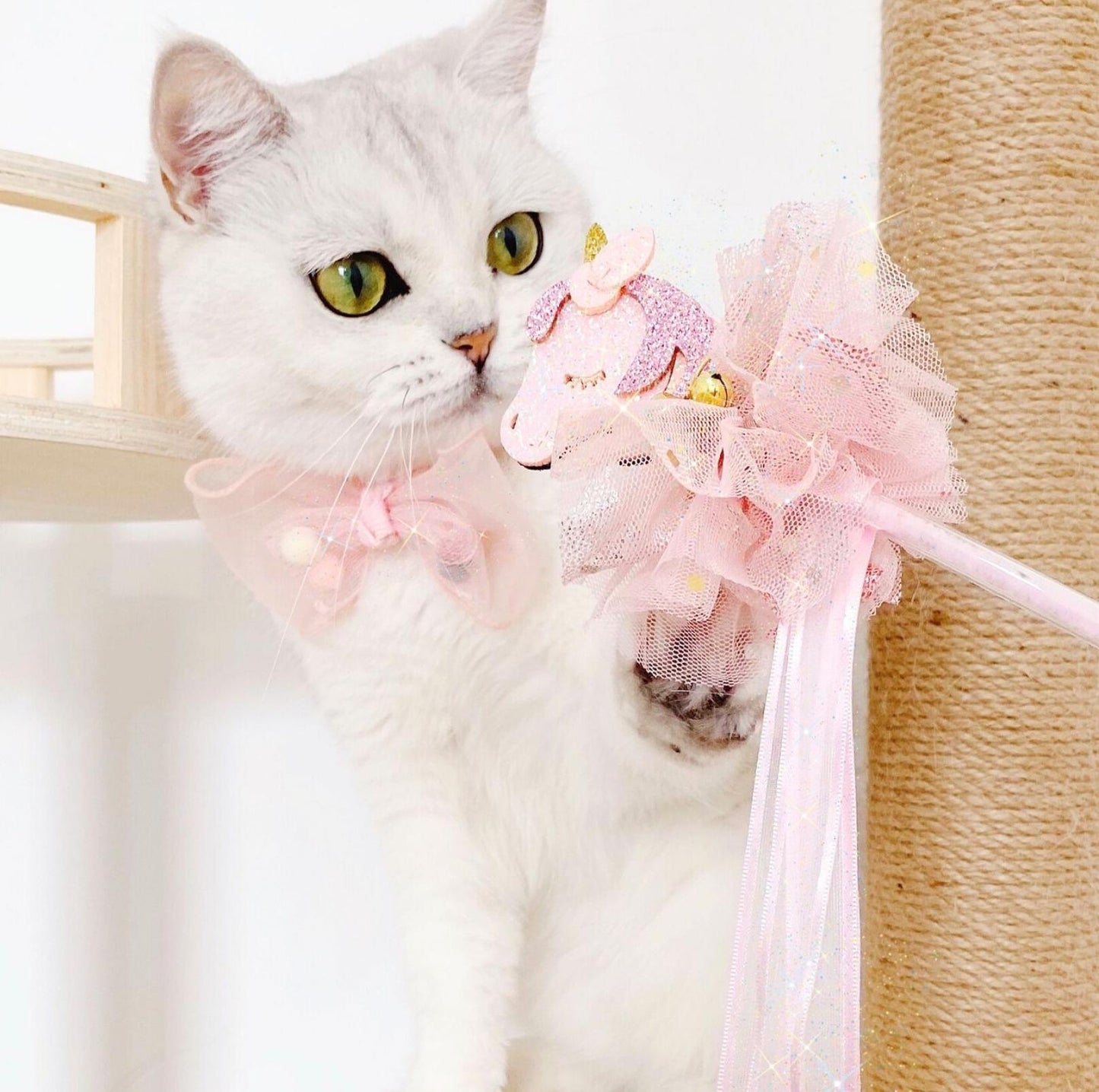 Adjustable Pet Collar with Lace, Pompom, & Glitter Butterfly
