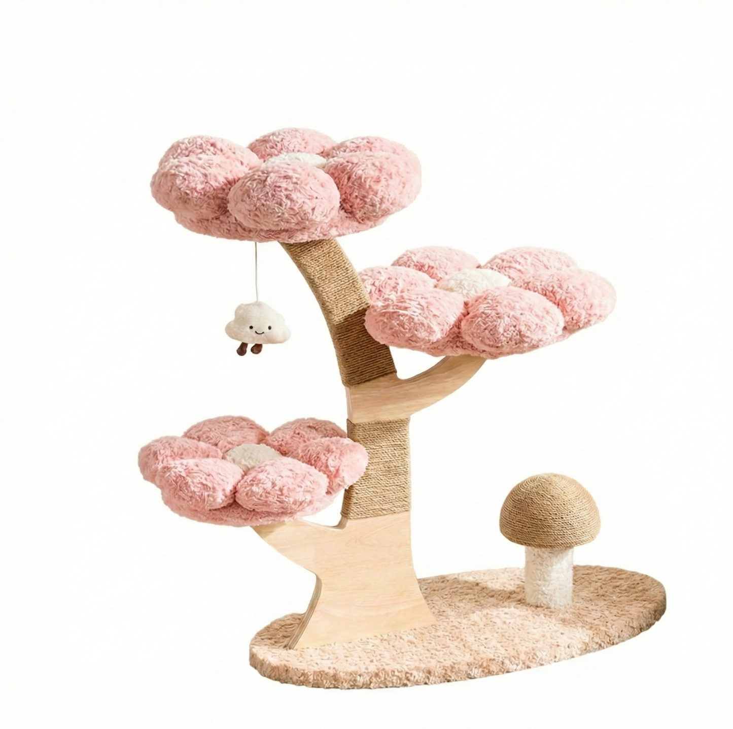 Flower Series Cat Tree – Pink Bloom (3 Platforms)