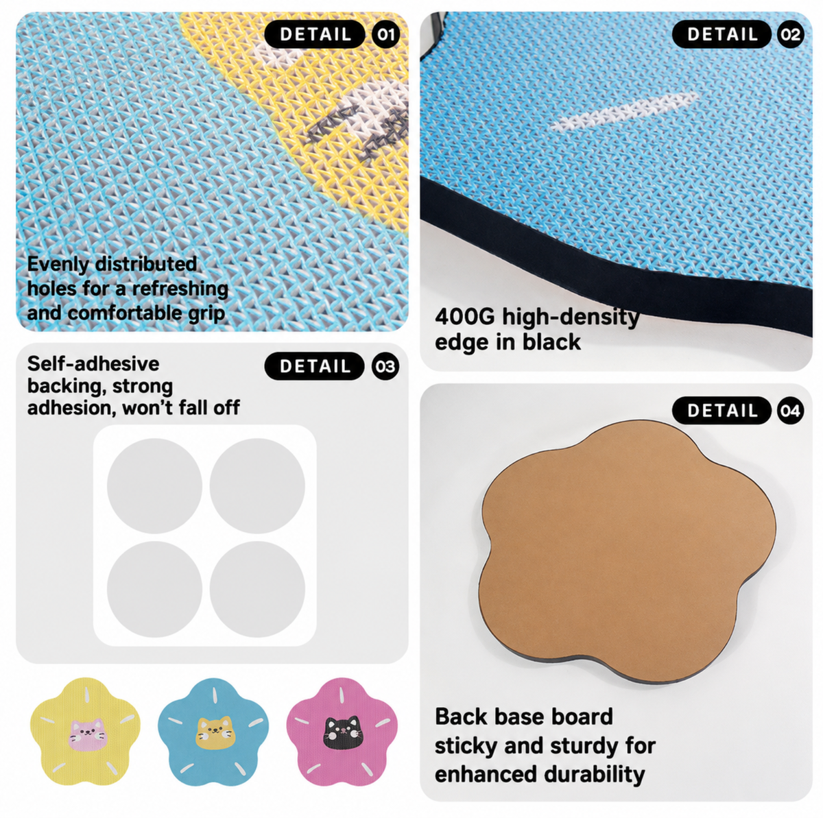 Flower-Shaped Self-Adhesive Corrugated Cat Scratcher