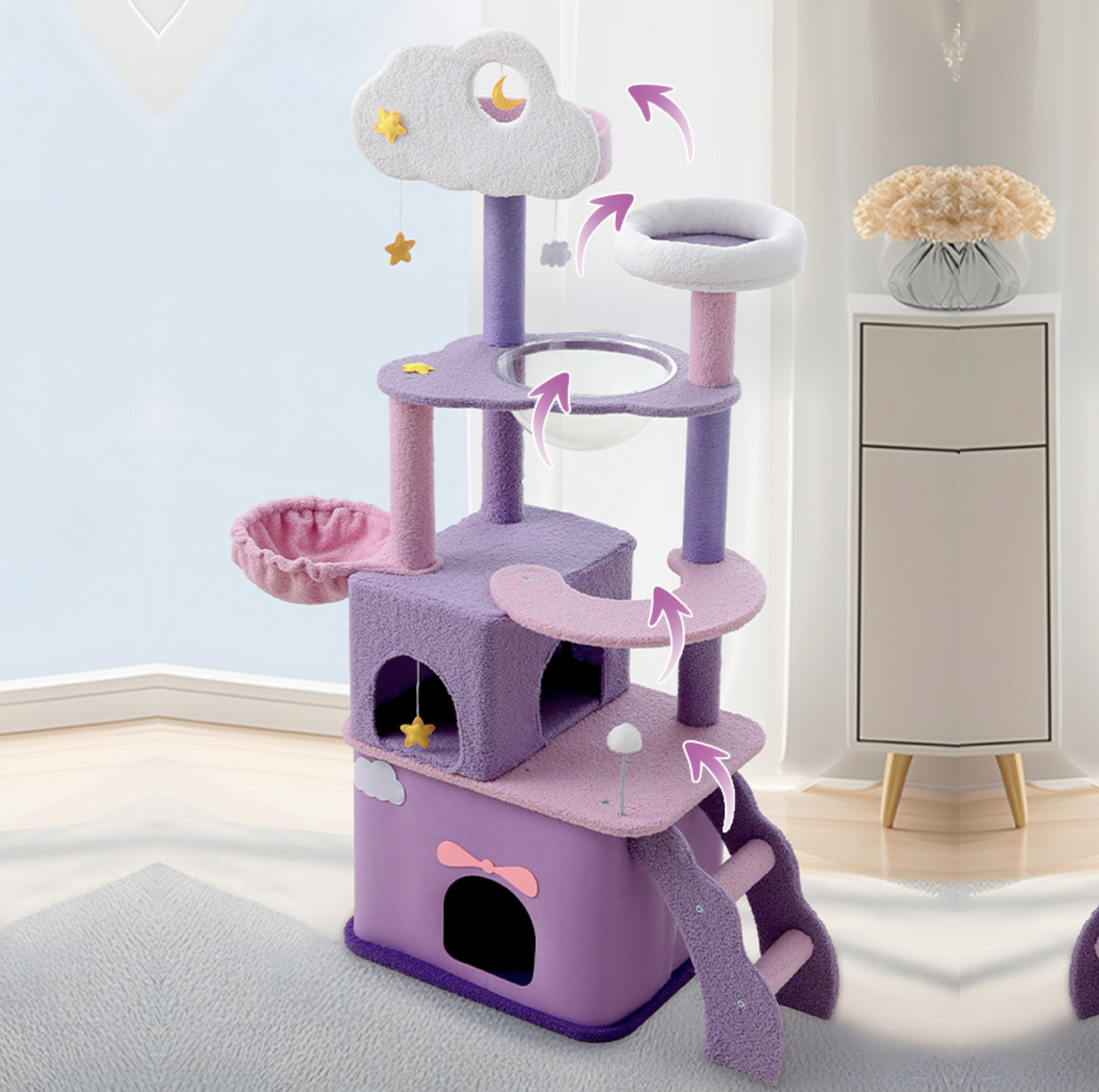 Fantasy Series - Galaxy Echo Super Large Cat Tree With Scratching Post (Height 170cm)