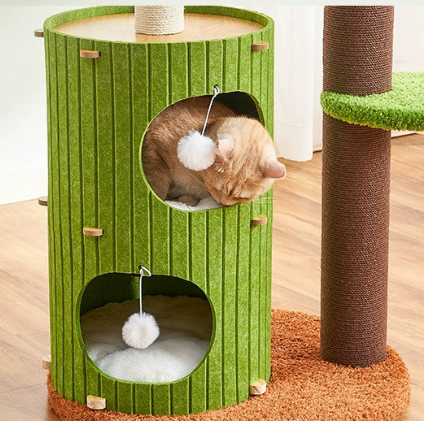 Forest Felt Covering Multi-Level Cat Tree