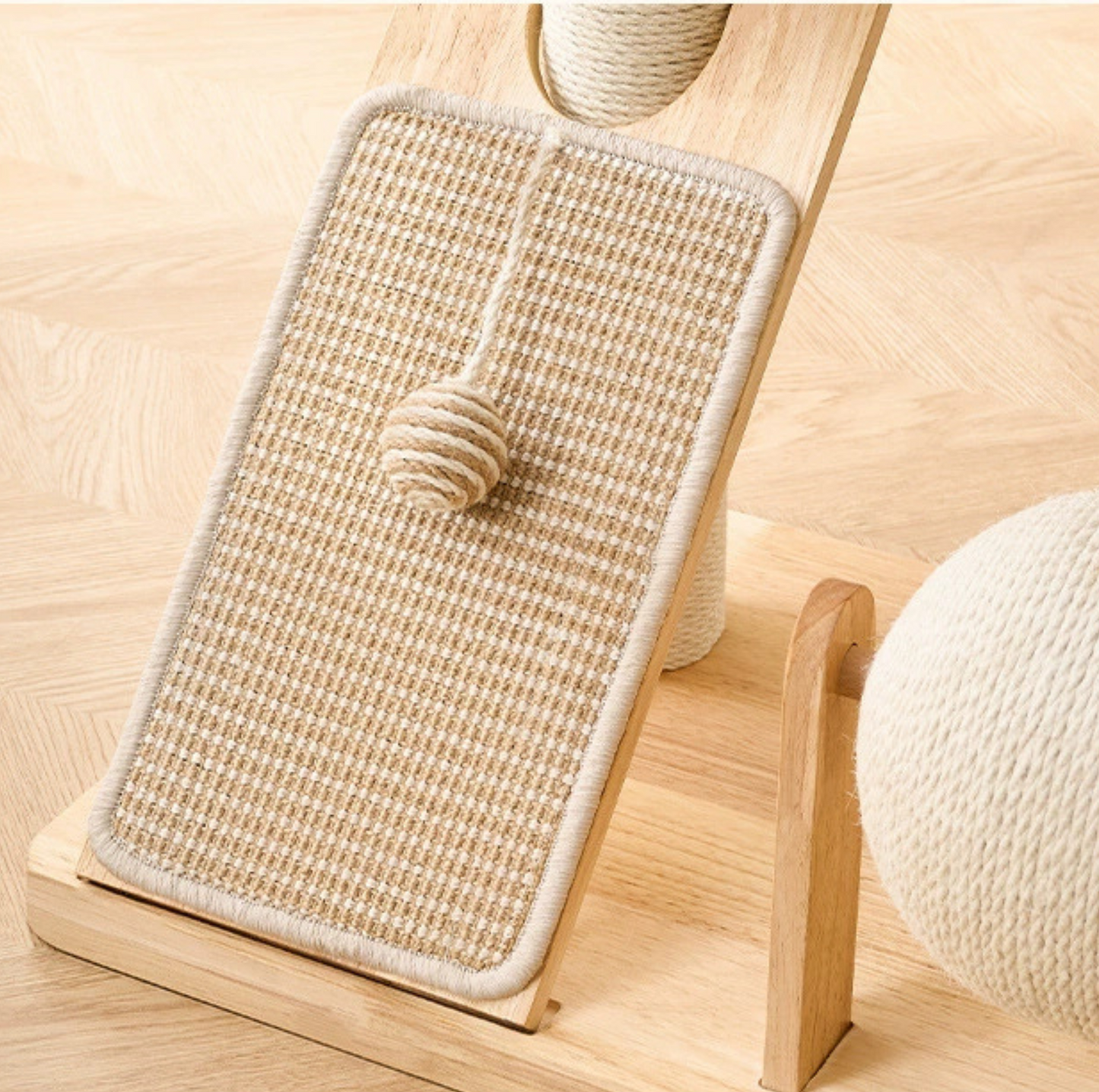 3-Tier Wooden Cat Tree with Scratching Posts & Play Features