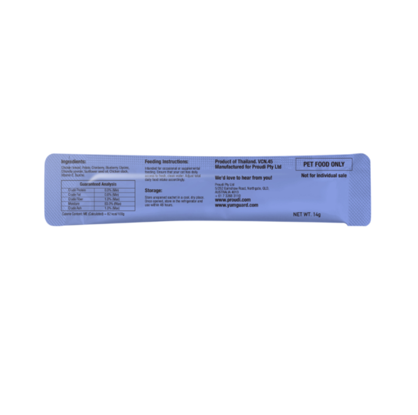 YumGuard Puree Star Chicken with Cranberry & Blueberry Cat Treat 6 x 14g