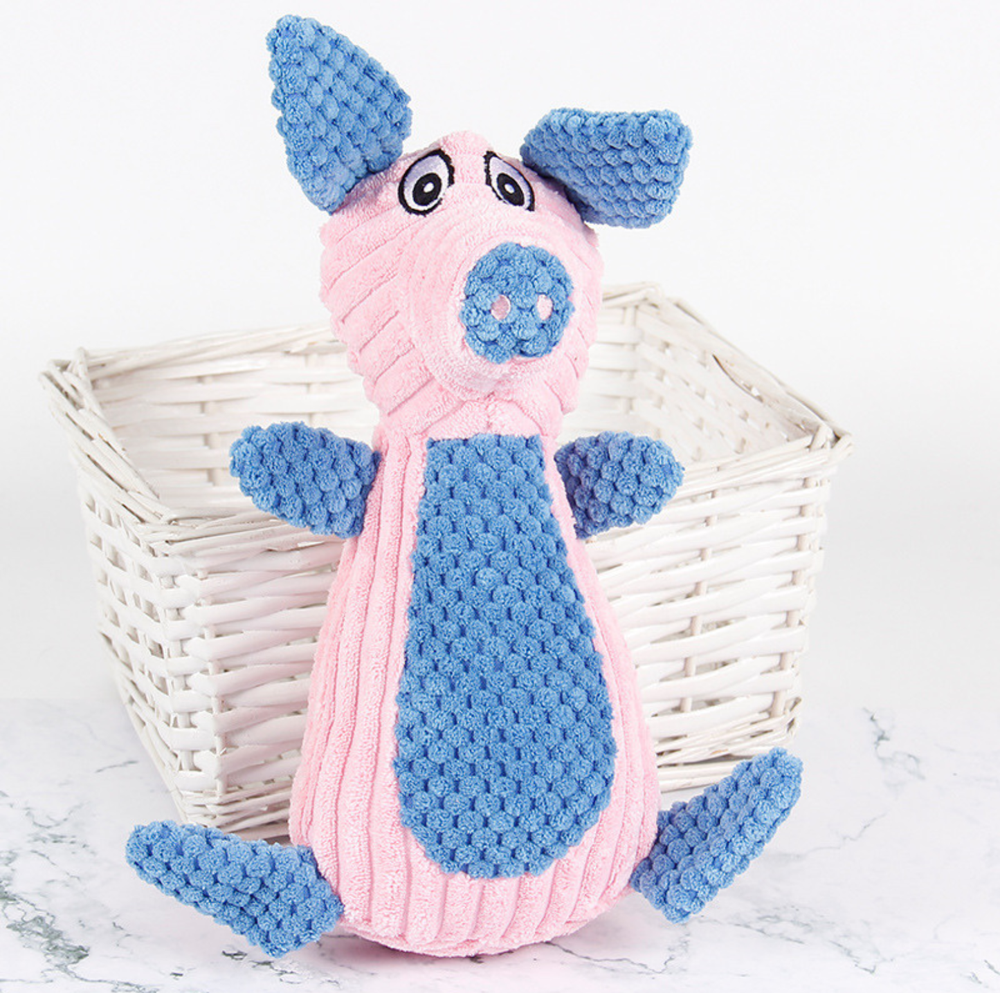 Squeaky Animal Plush Dog Toy – Elephant, Pig & Rabbit for Small & Medium Dogs