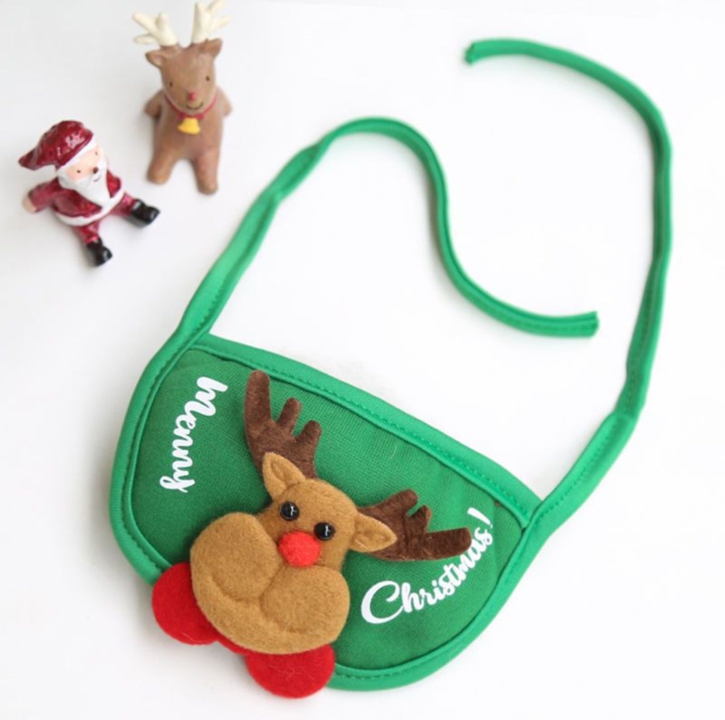 Christmas Vibe: Festive Cotton Pet Bibs in Snowman & Elk Designs