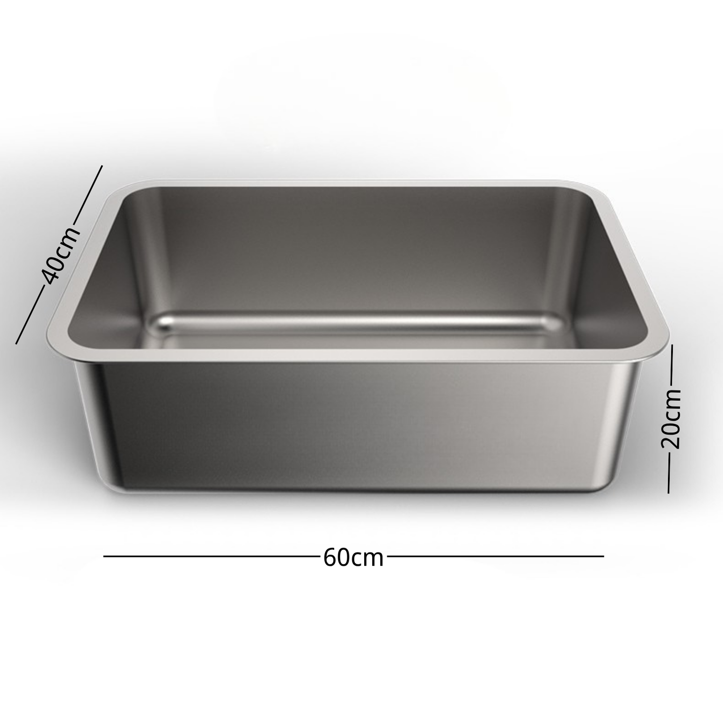 Stainless Steel Open Cat Litter Box – Large High-Edge Design