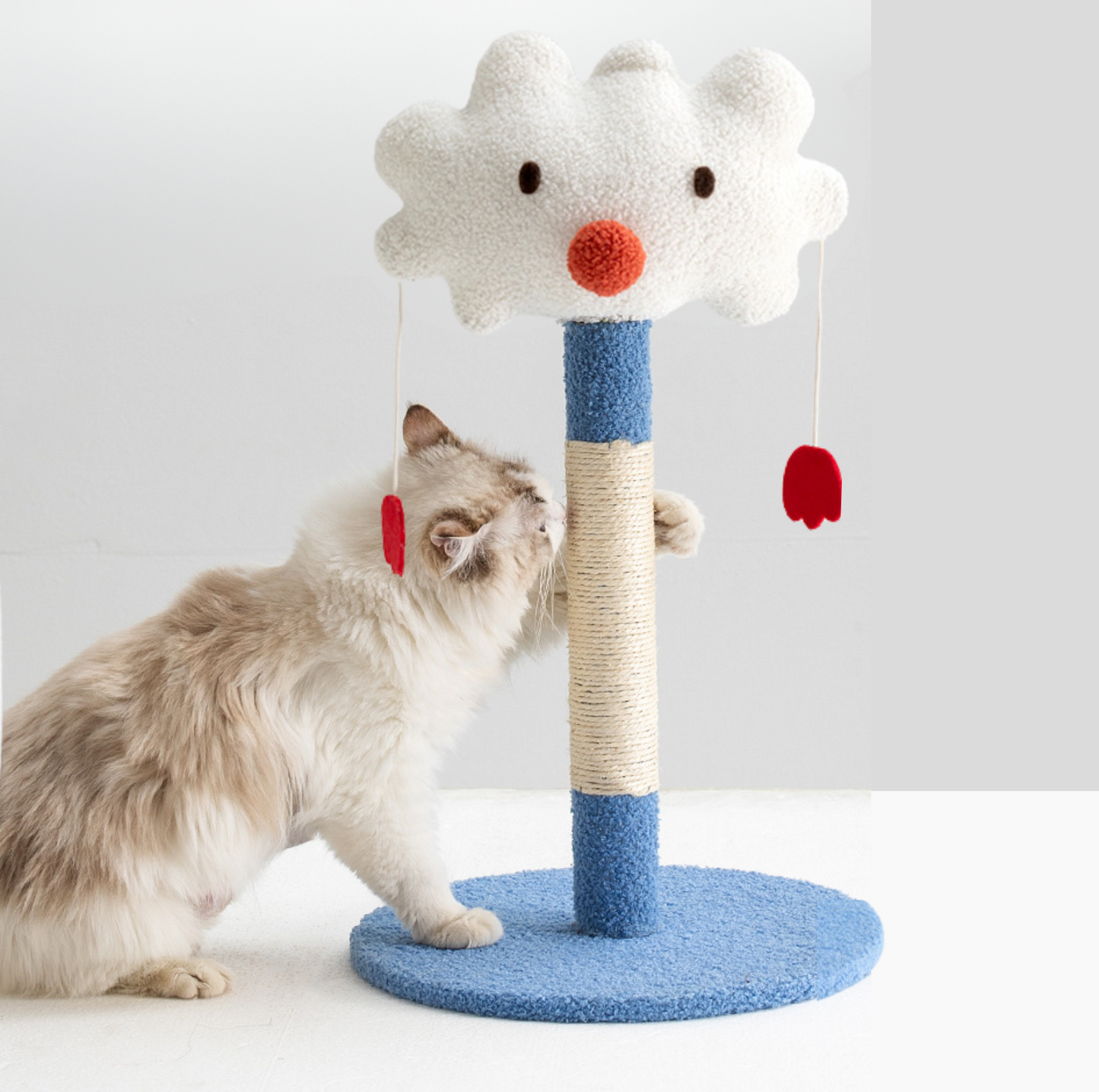 Mini Sisal Scratching Post with Dangly Cloud Toy