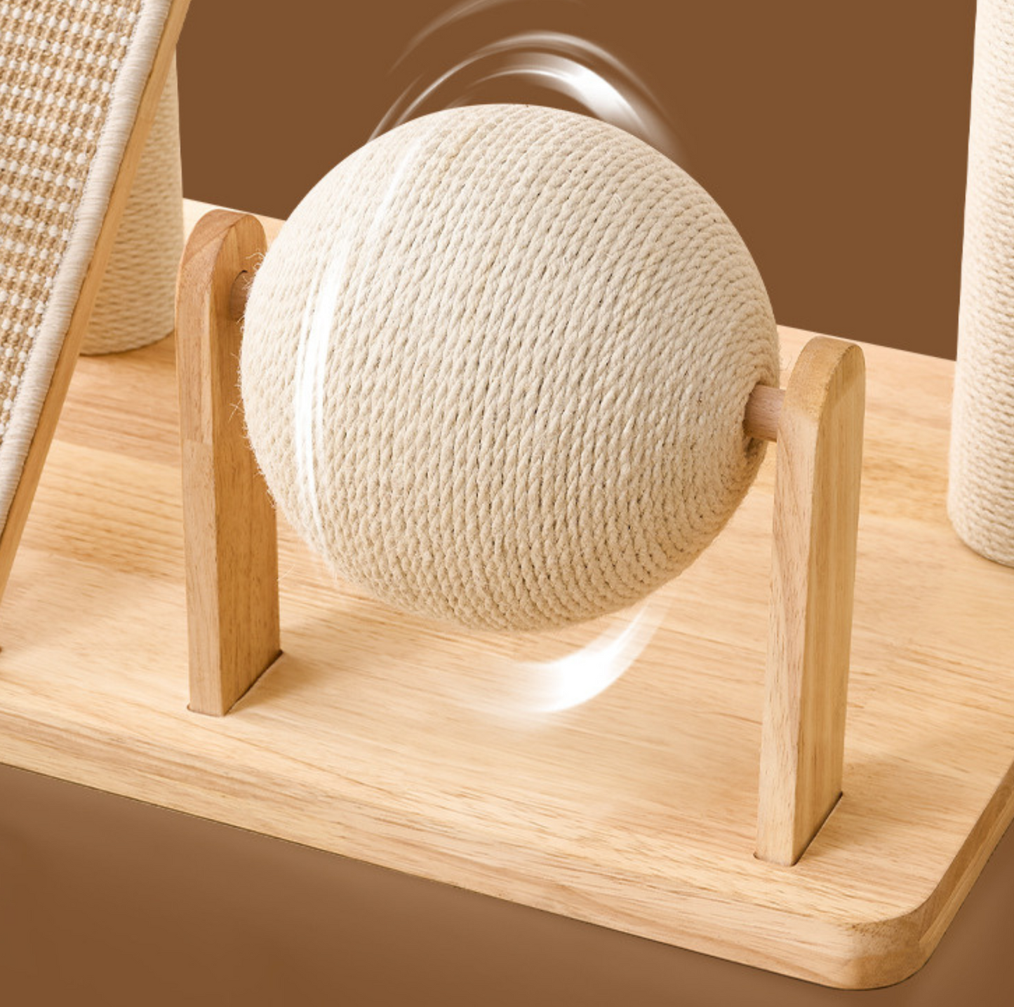 3-Tier Wooden Cat Tree with Scratching Posts & Play Features