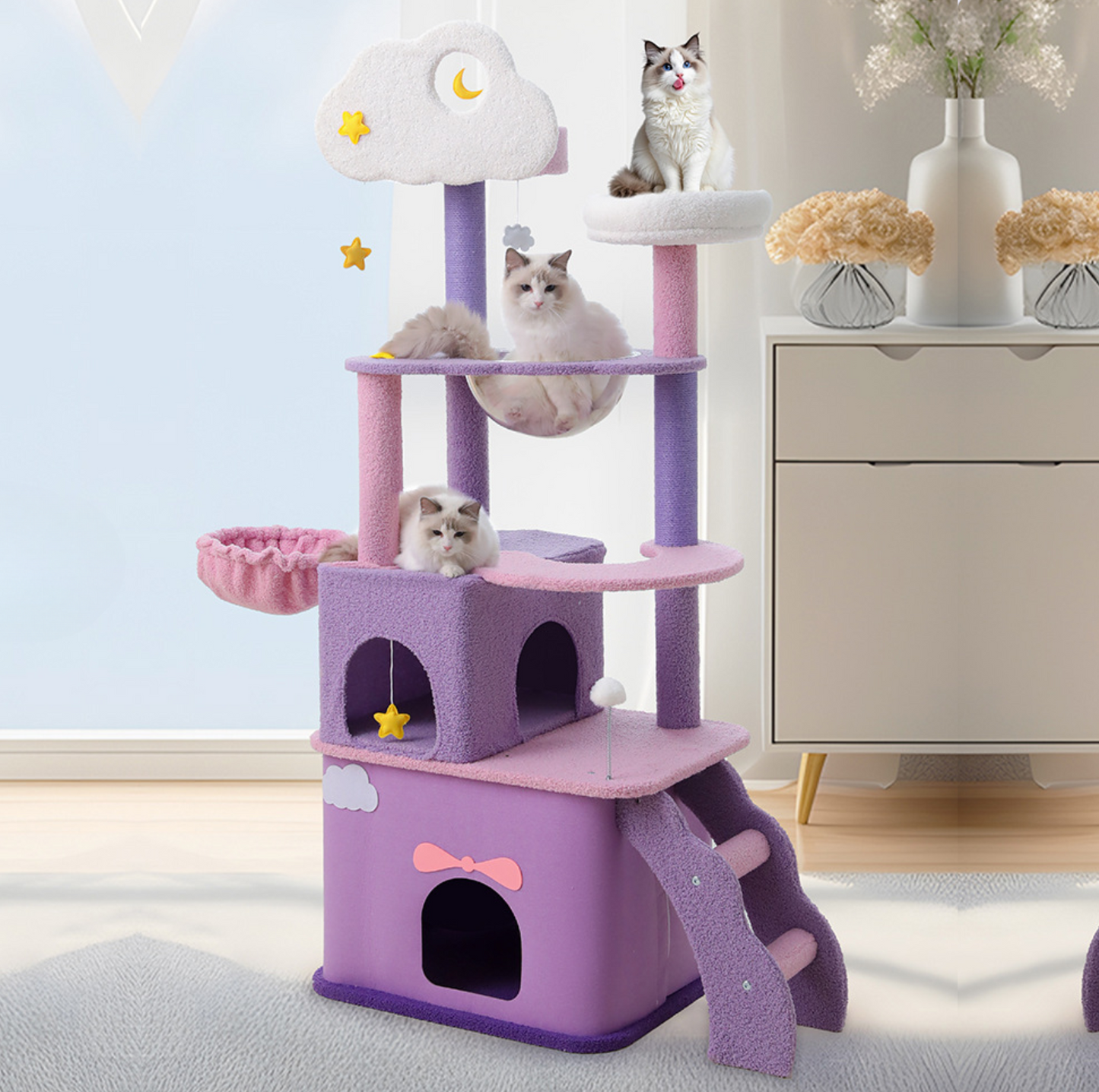 Fantasy Series - Galaxy Echo Super Large Cat Tree With Scratching Post (Height 170cm)