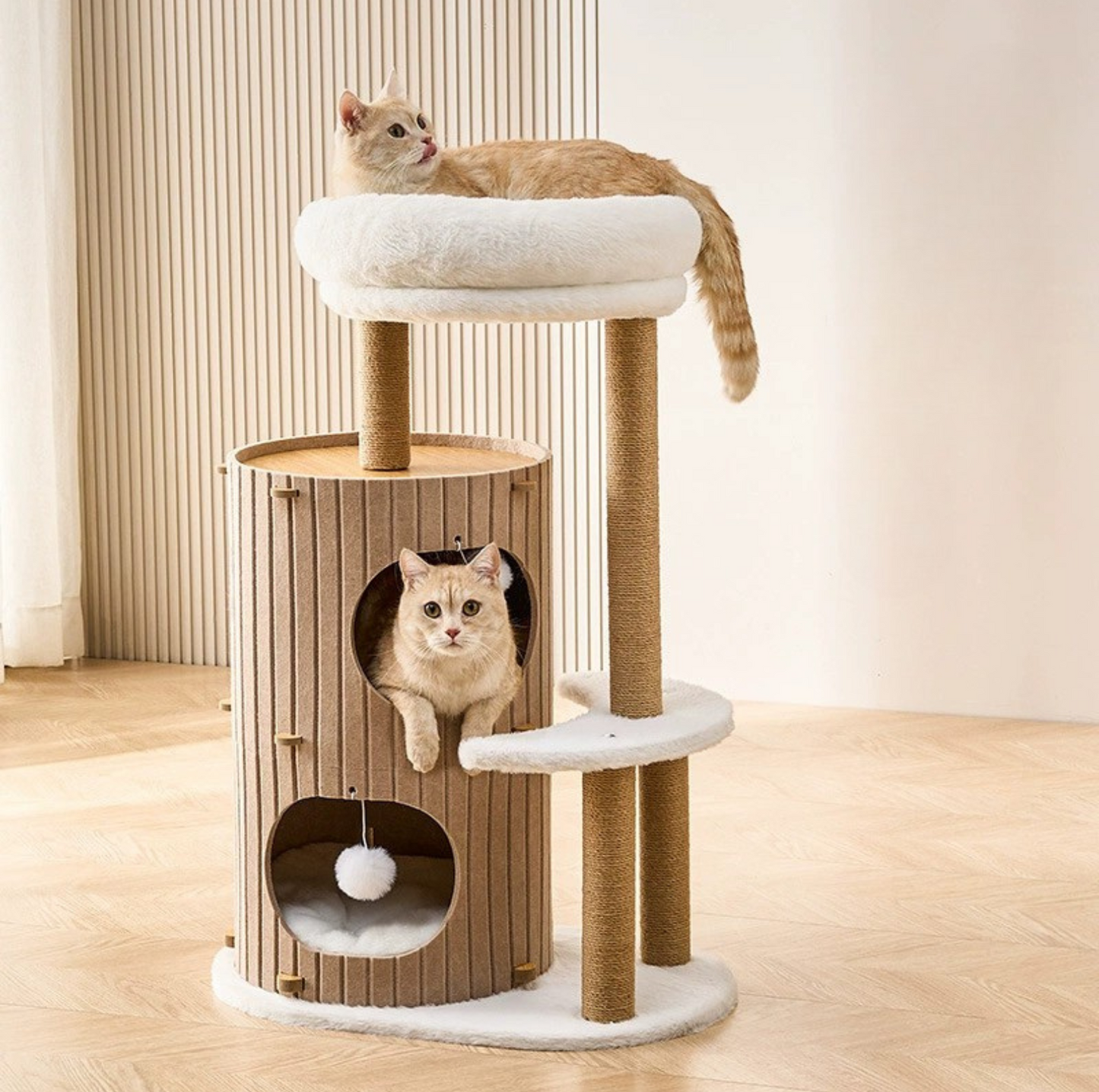 5-Level Felt Cat Tower with Sisal Posts – Cosy & Multi-Cat Friendly