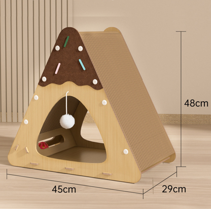 Triangular Cat Scratching Board & Nest