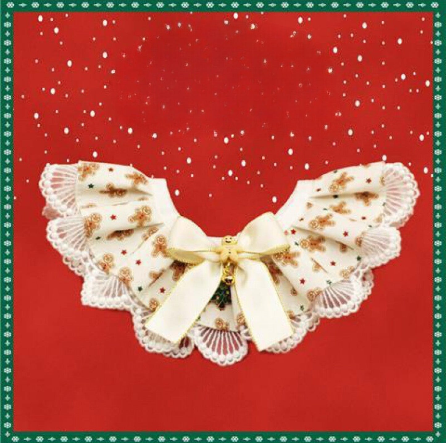 Adjustable Christmas Lace Bell Bandana: Festive Pet Accessory in Multiple Sizes & Styles