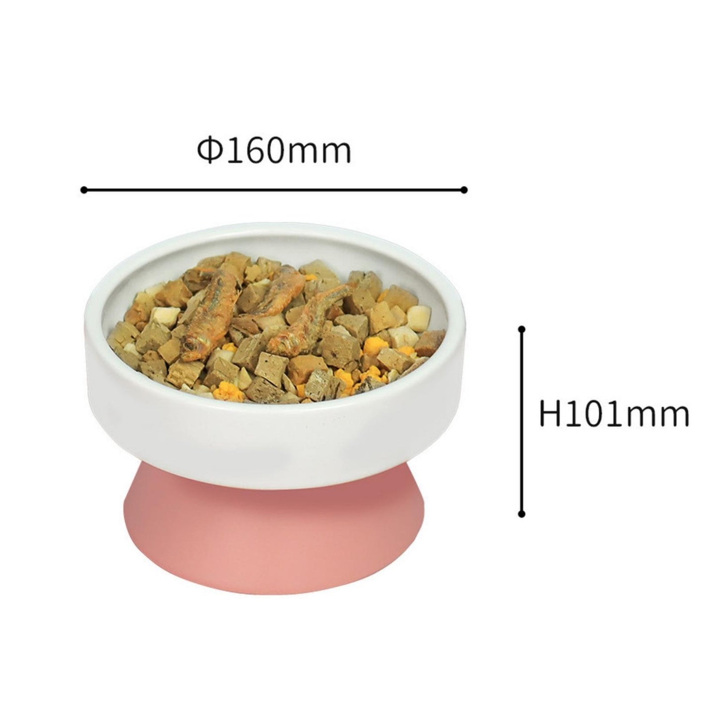 MSBC Premium Elevated Ceramic Cat Bowl Small Dog Bowl