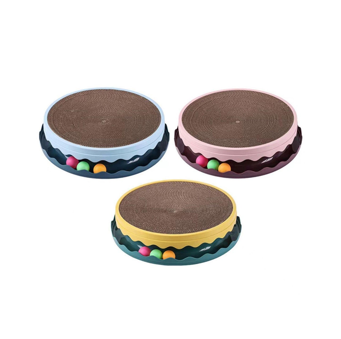 Double-Layer Rotating Cat Scratcher with Trackballs & Detachable Core