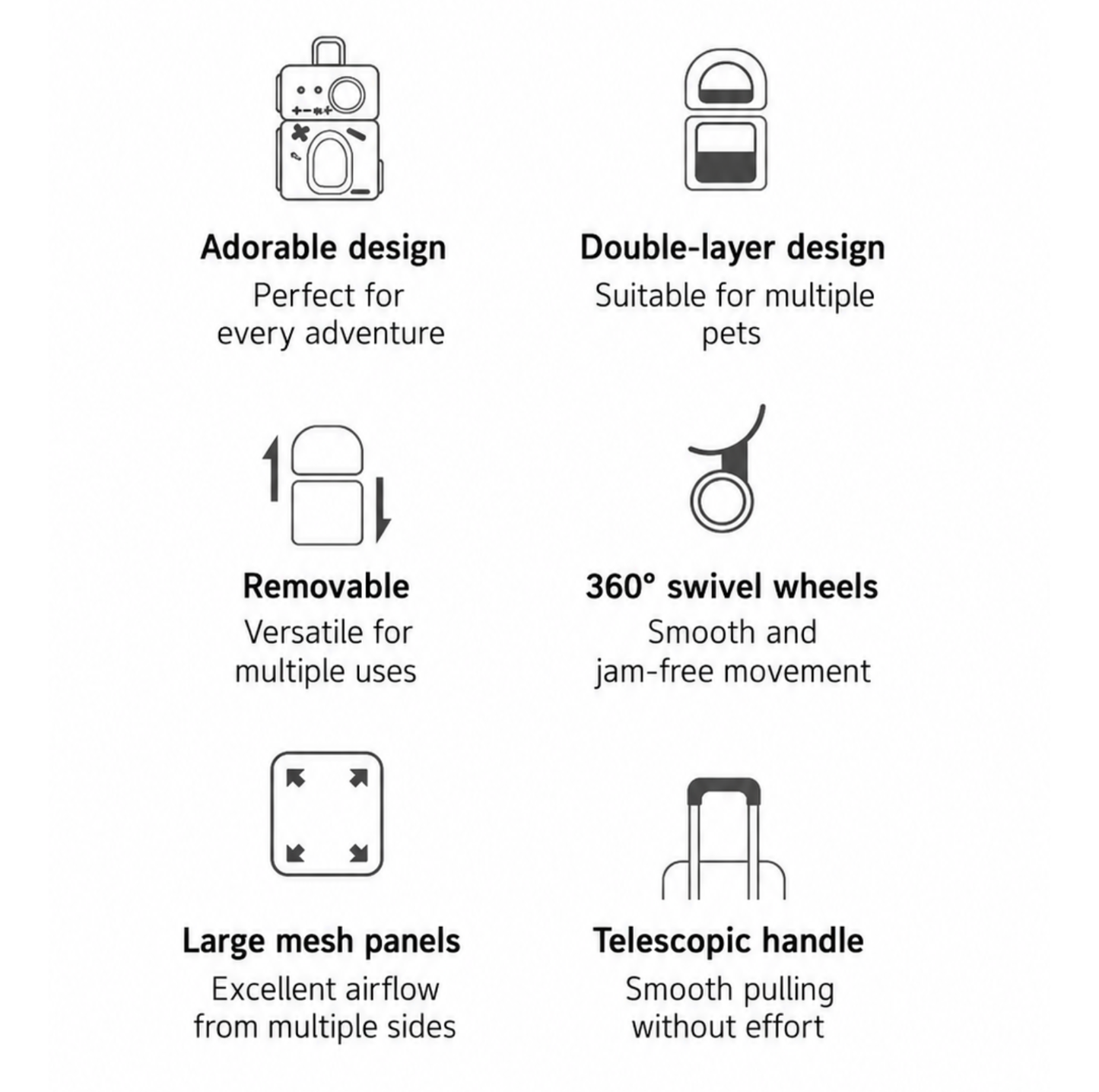 Double-Decker Detachable Pet Carrier Stroller