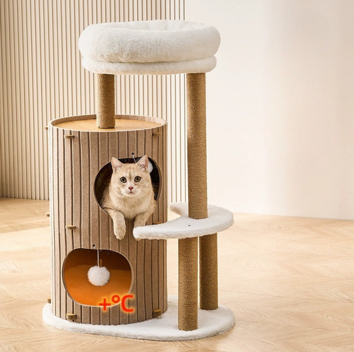 5-Level Felt Cat Tower with Sisal Posts – Cosy & Multi-Cat Friendly