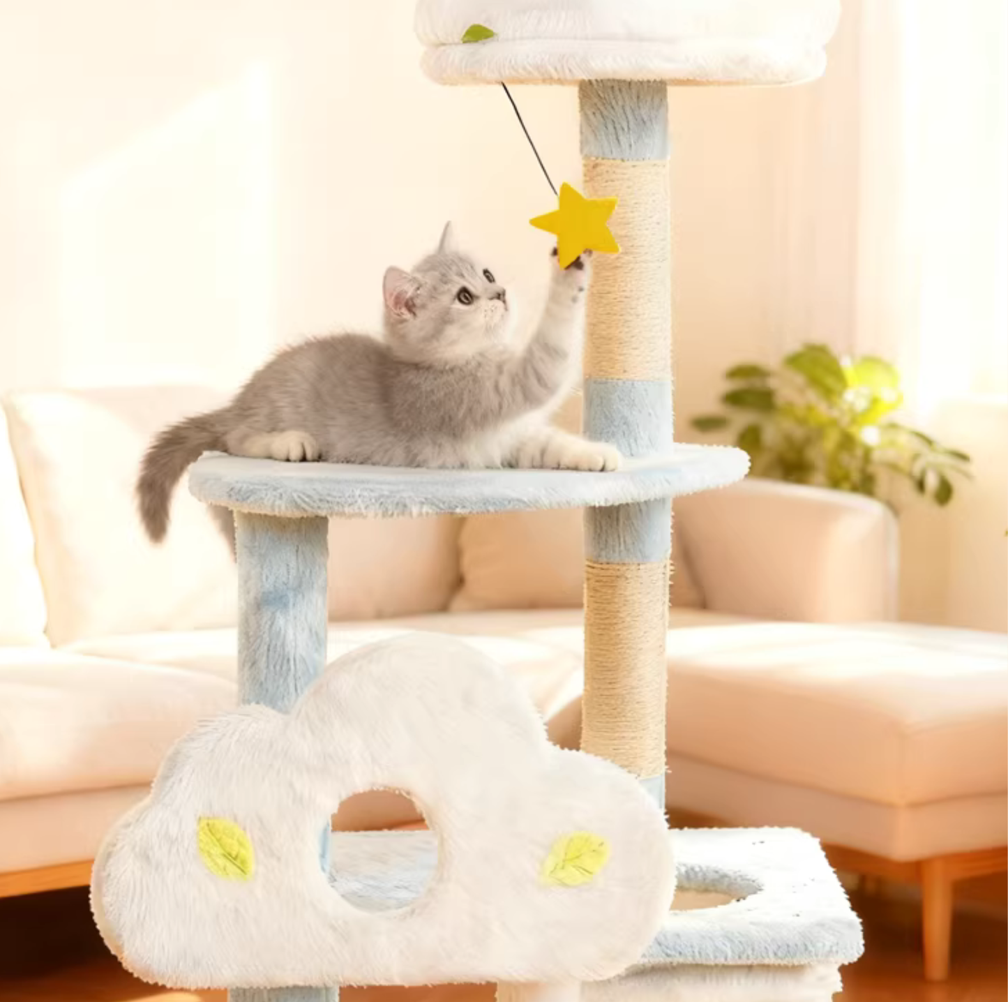 Medium Size Dreamy Sky Cat Tree Cloud Tower - 105cm (KM032)