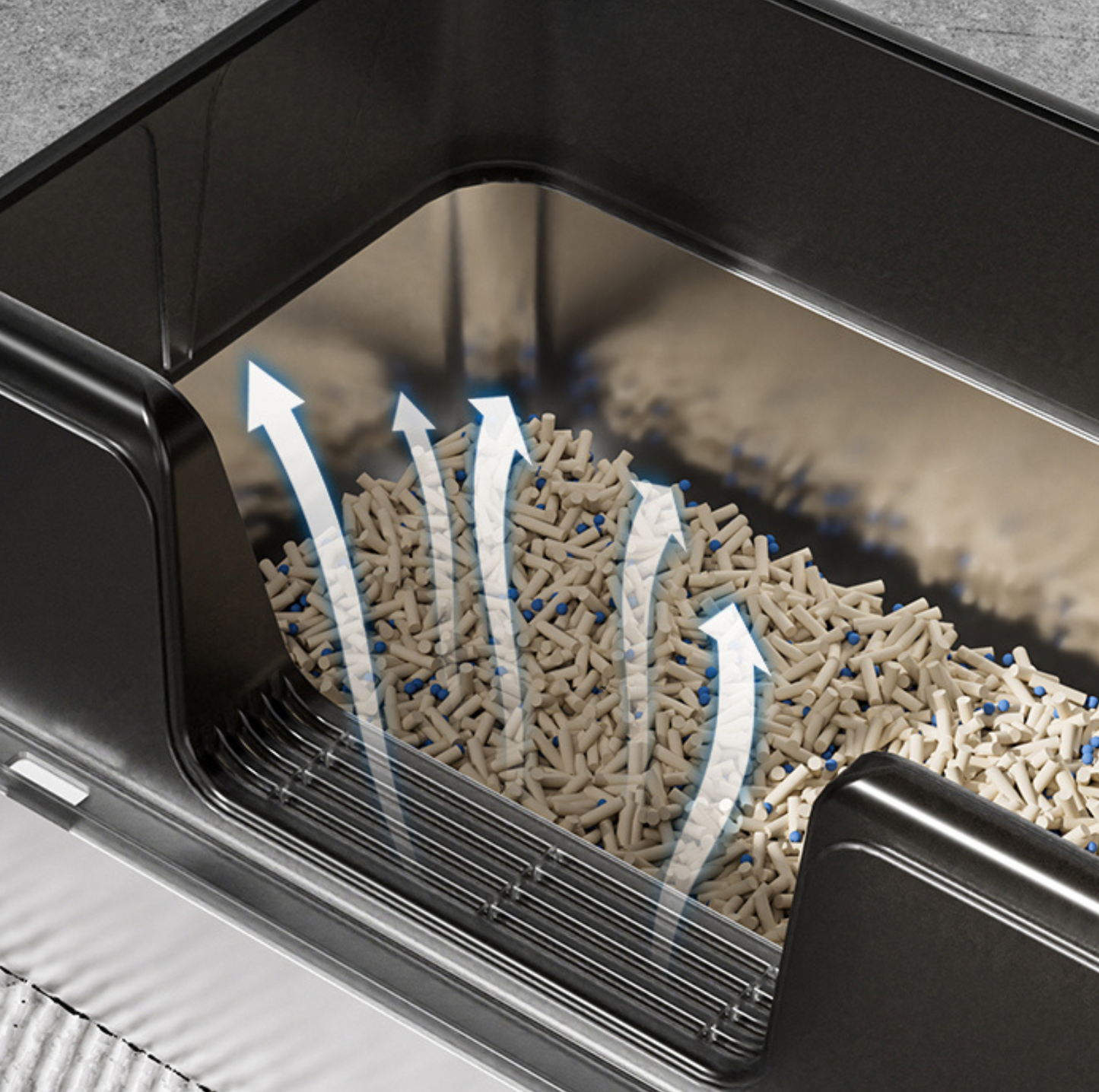 Stainless Steel High-Fenced Cat Litter Box - Semi-Enclosed