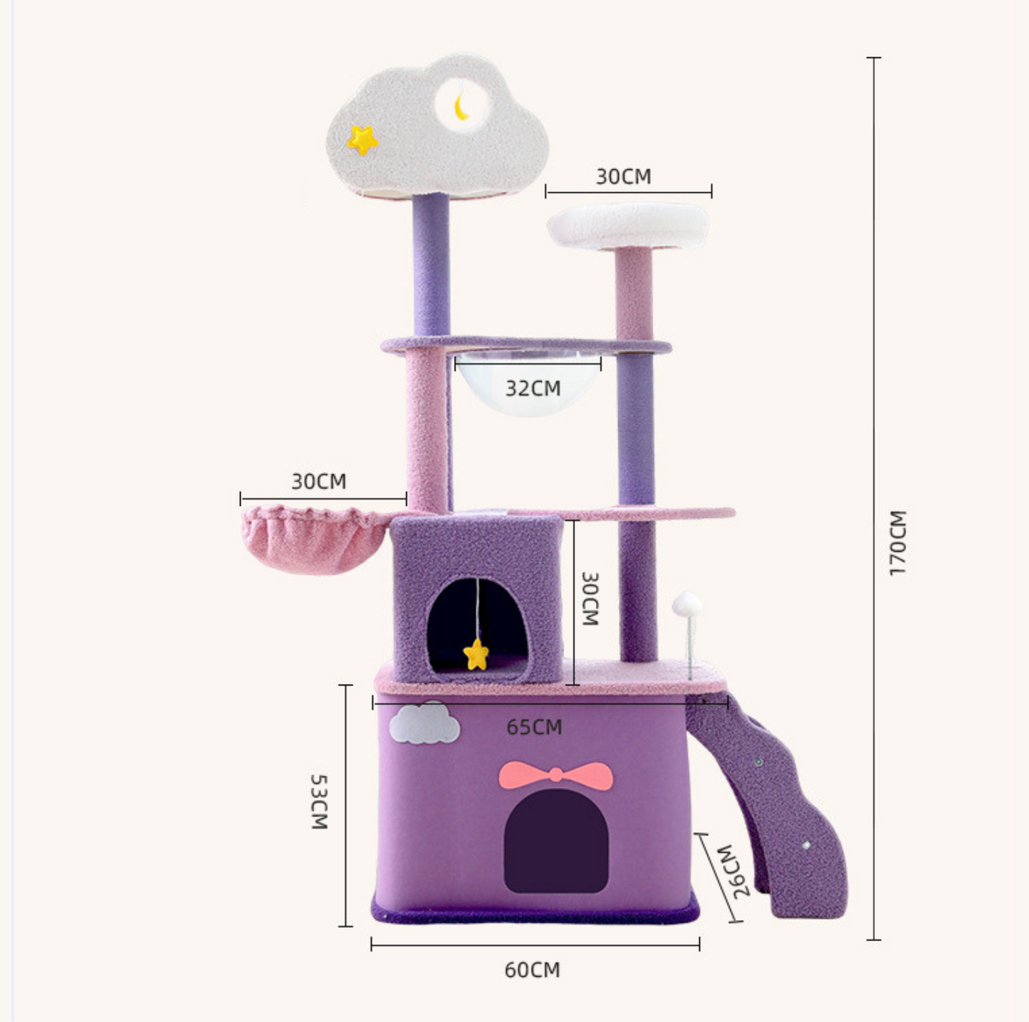 Fantasy Series - Galaxy Echo Super Large Cat Tree With Scratching Post (Height 170cm)
